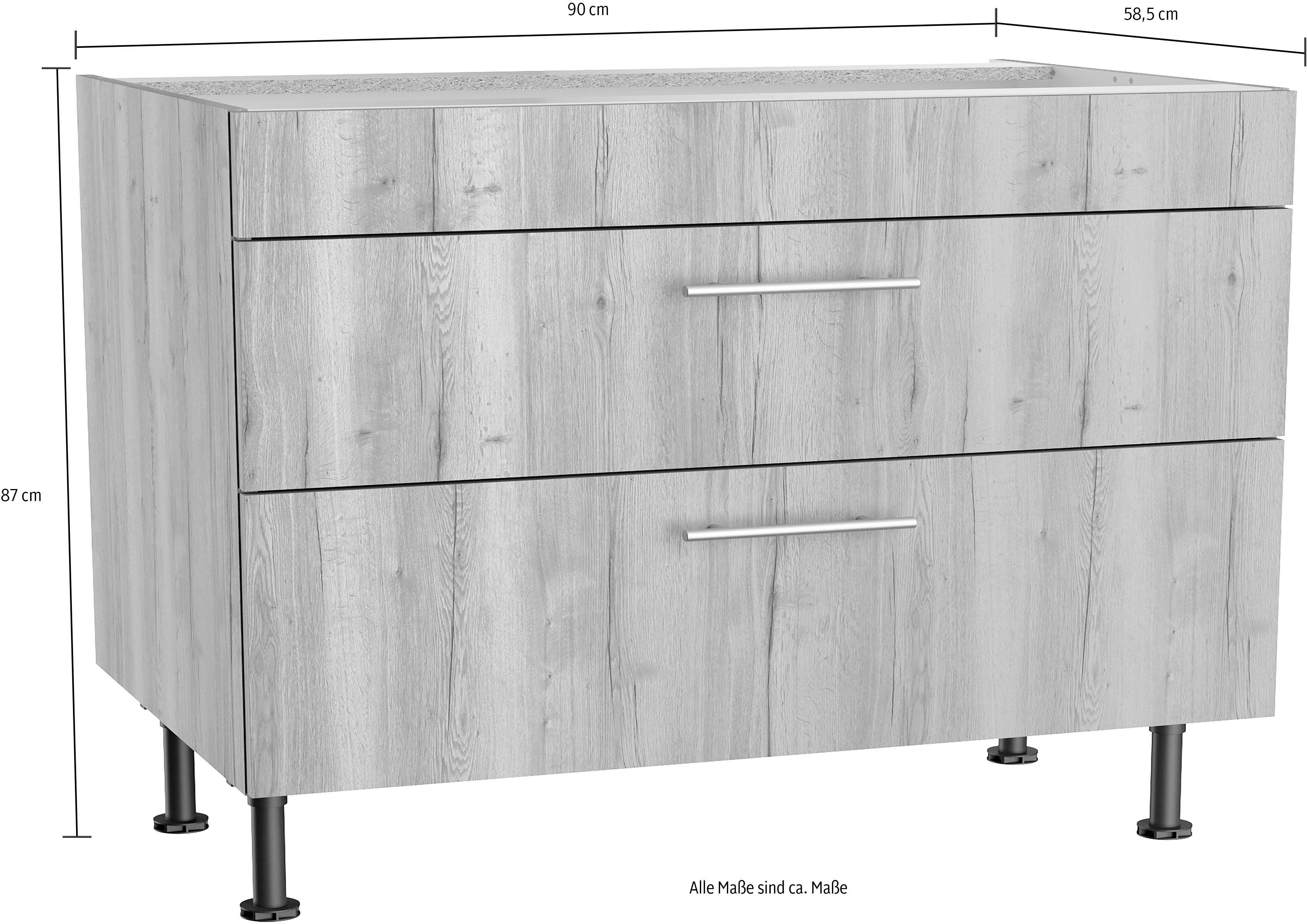 OPTIFIT Unterschrank Klara Breite wildeiche 90 cm