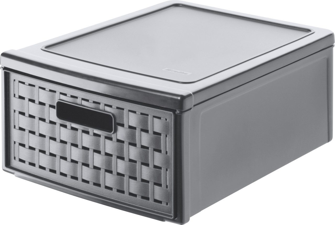 ROTHO Aufbewahrungsbox Rotho Schubladenbox Country klein, 8,3 L anthrazit