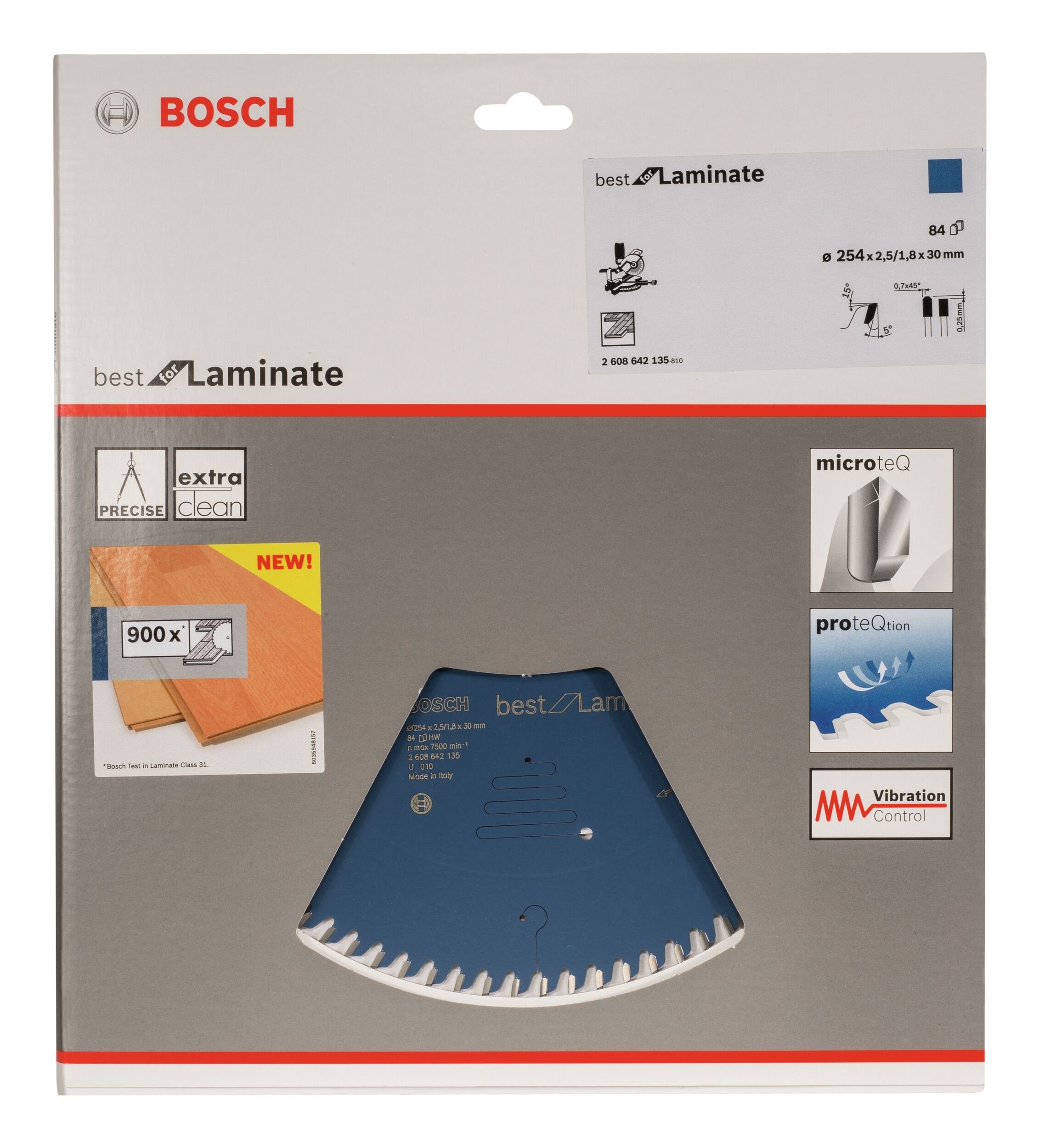 BOSCH Kreissägeblatt, Best for 30 Laminate 2,5 84Z 254 x - mm x