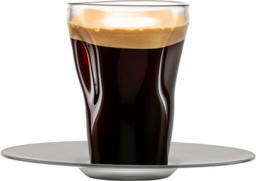 Eisch Espressoglas UNIK, Borosilikatglas, Espressoglas mit Untertasse, 2-teilig, 100 ml