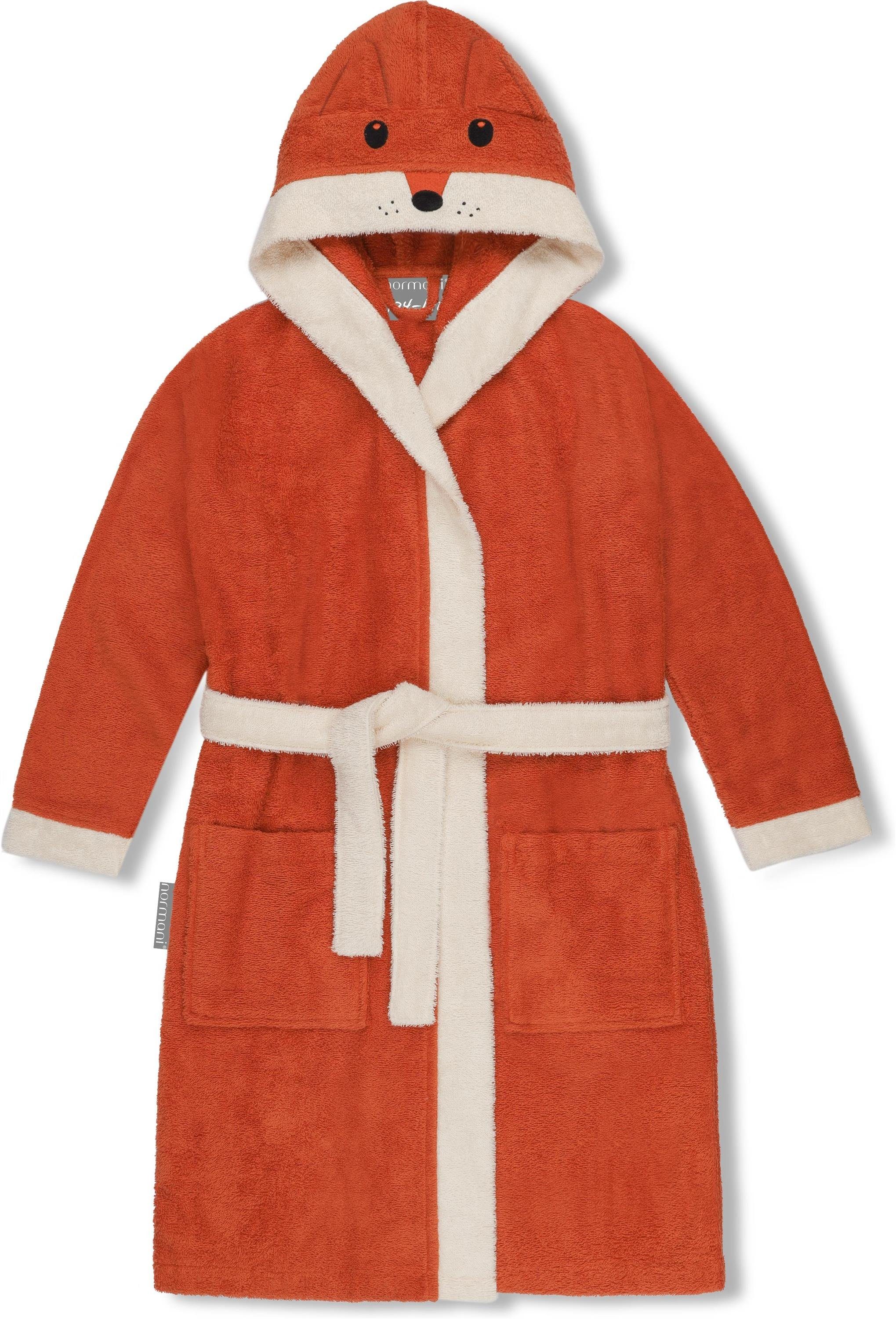 normani Kinderbademantel Kinder Bademantel aus Bio-Baumwolle Malia, Bio-Baumwolle, Kapuze, Bindegürtel, Kinder Bademantel aus weichem und schadtsofffreiem Material