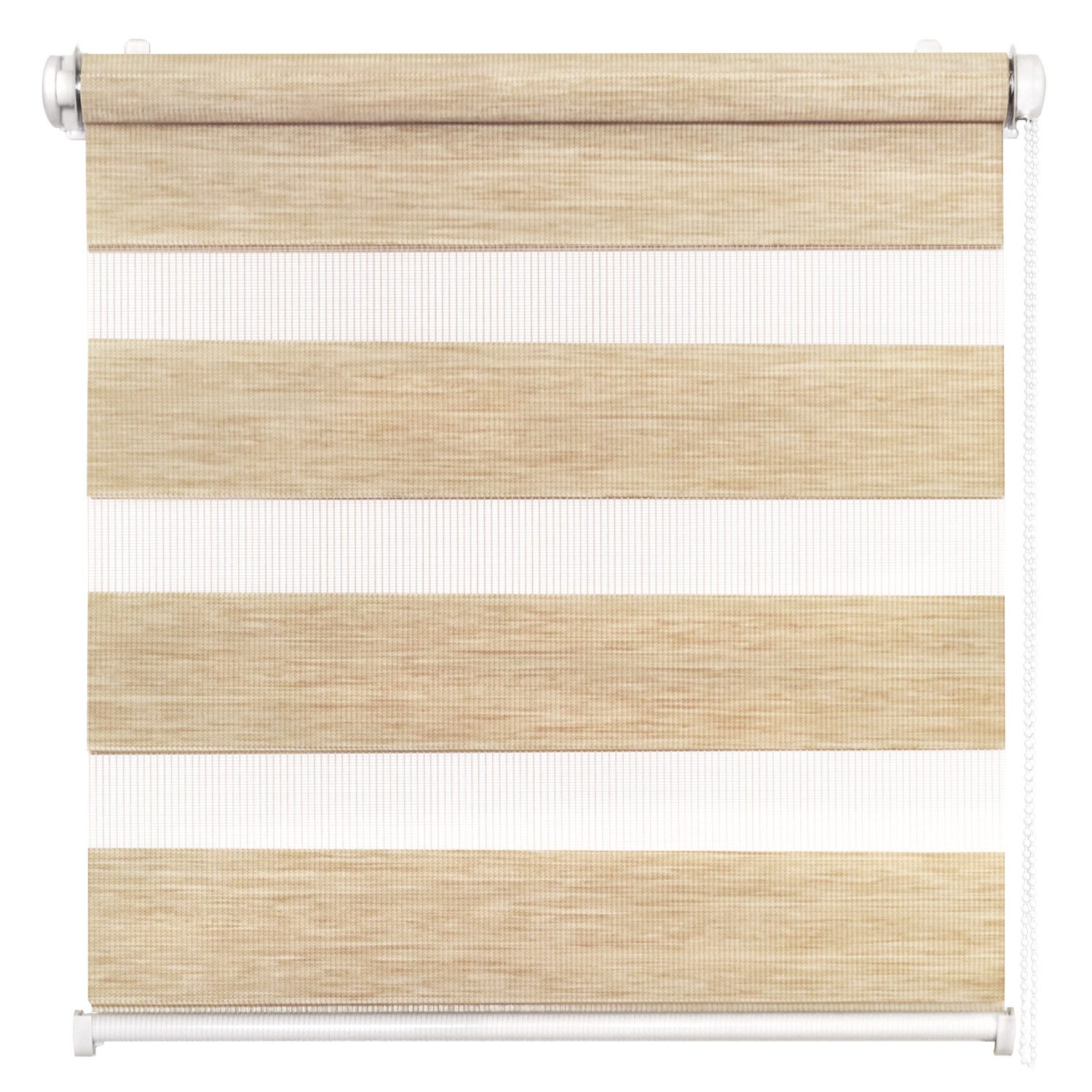 Doppelrollo Duo Rollo Klemmfix ohne Bohren für Fenster Rollos Faltrollo "Natural", DomDeco, Klemm- oder Schraubmontage, Klemmbar, Kettenzug, ohne Bohren, Sicht- und Blendschutz