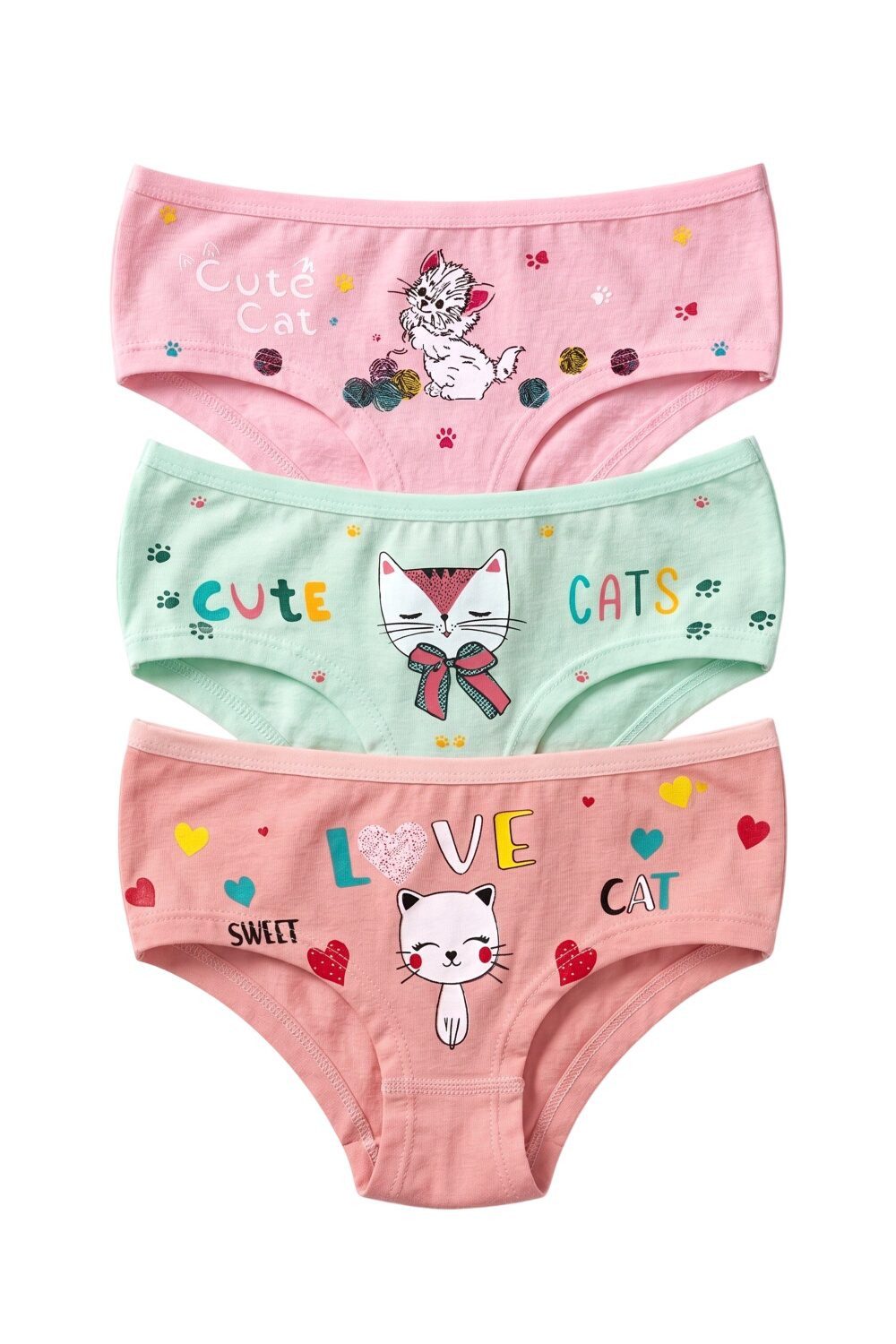 öts Unterkleid Öts Mädchen 3er-Pack Baumwollslips, atmungsaktiv