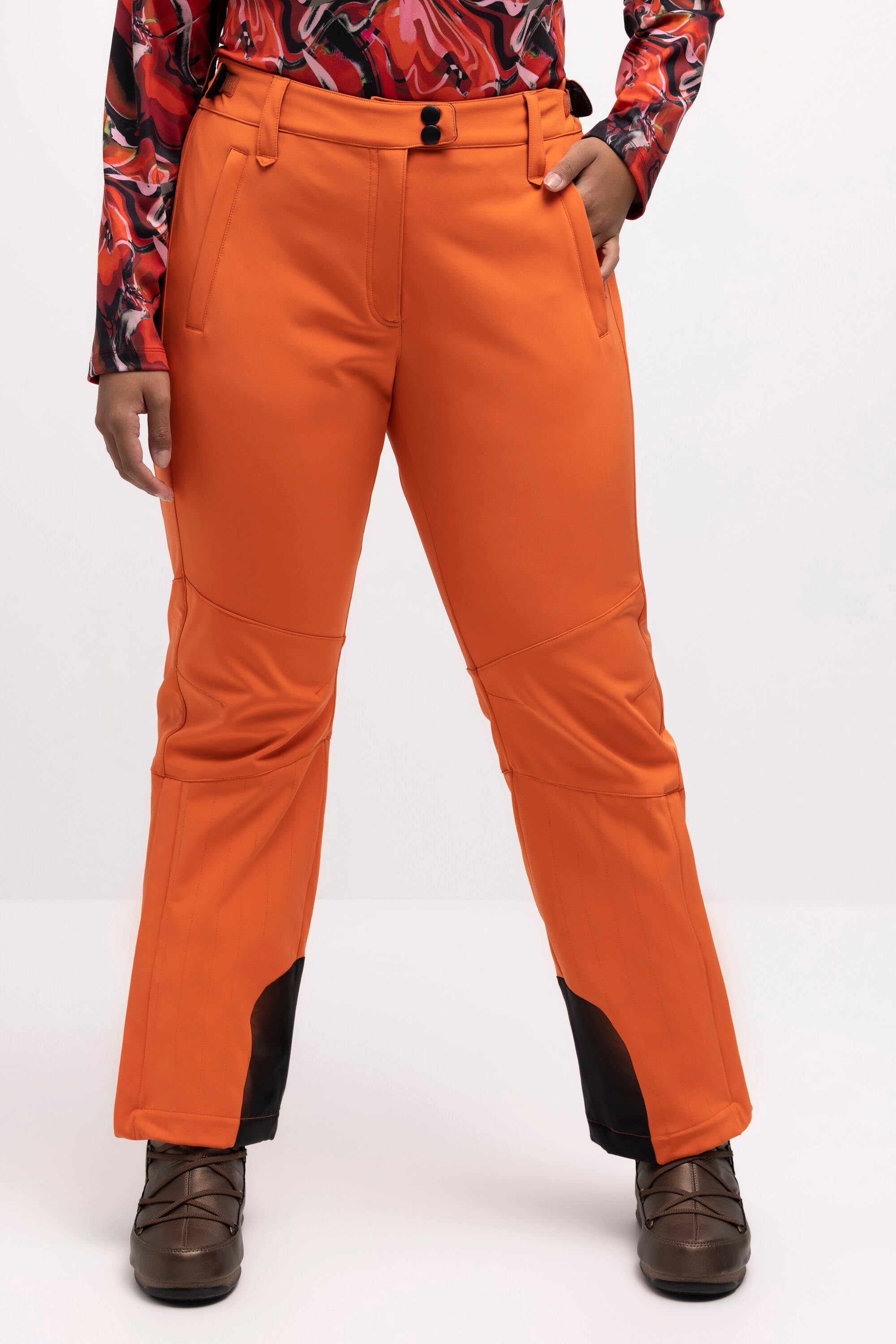 Ulla Popken Funktionshose Softshellhose wasserabweisend Fleecefutter orange