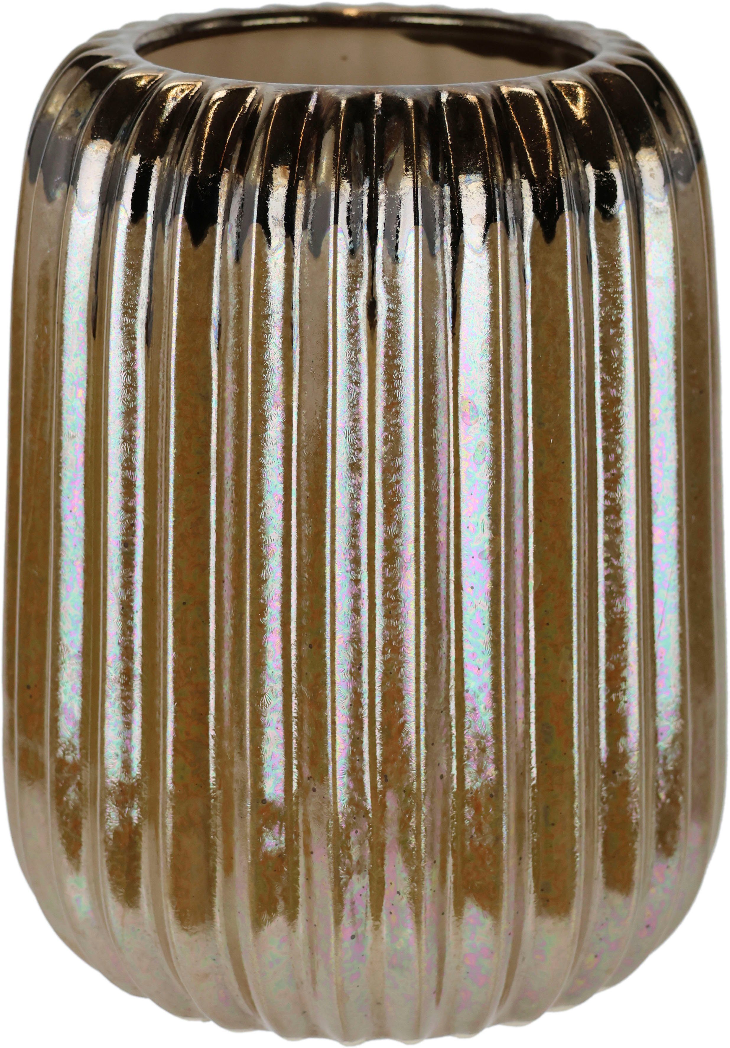 I.GE.A. Dekovase Tischvase aus Keramik, Blumenvasen, Höhe ca. 18 cm (1 St), dekorative kleine Vasen für Blumen, Keramikvase