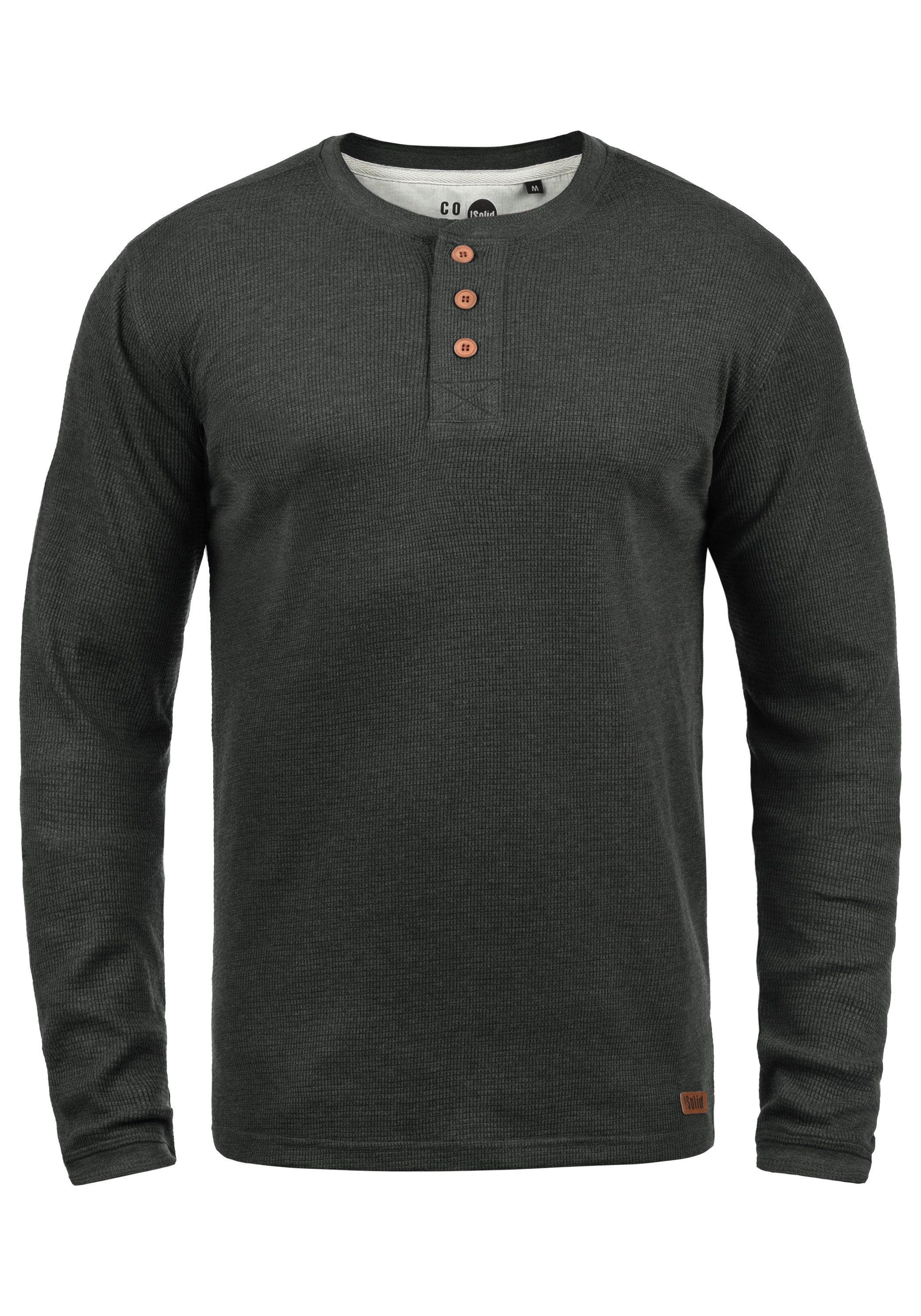 !Solid Rundhalsshirt SDTokato Longsleeve mit Knopfleiste