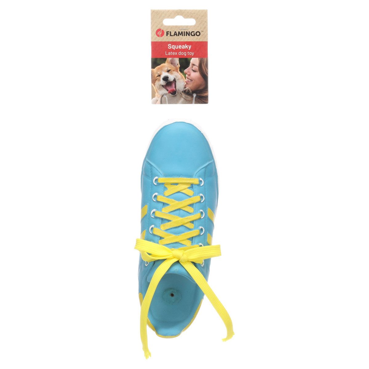 Flamingo Tierquietschie Hundespielzeug Coppa Schuh blau günstig online kaufen