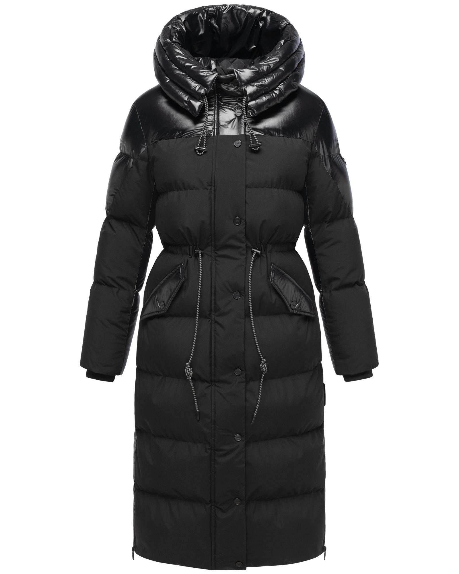 Navahoo Steppmantel Knusperherz 14 Langer gesteppter Damen Wintermantel mit Materialmix