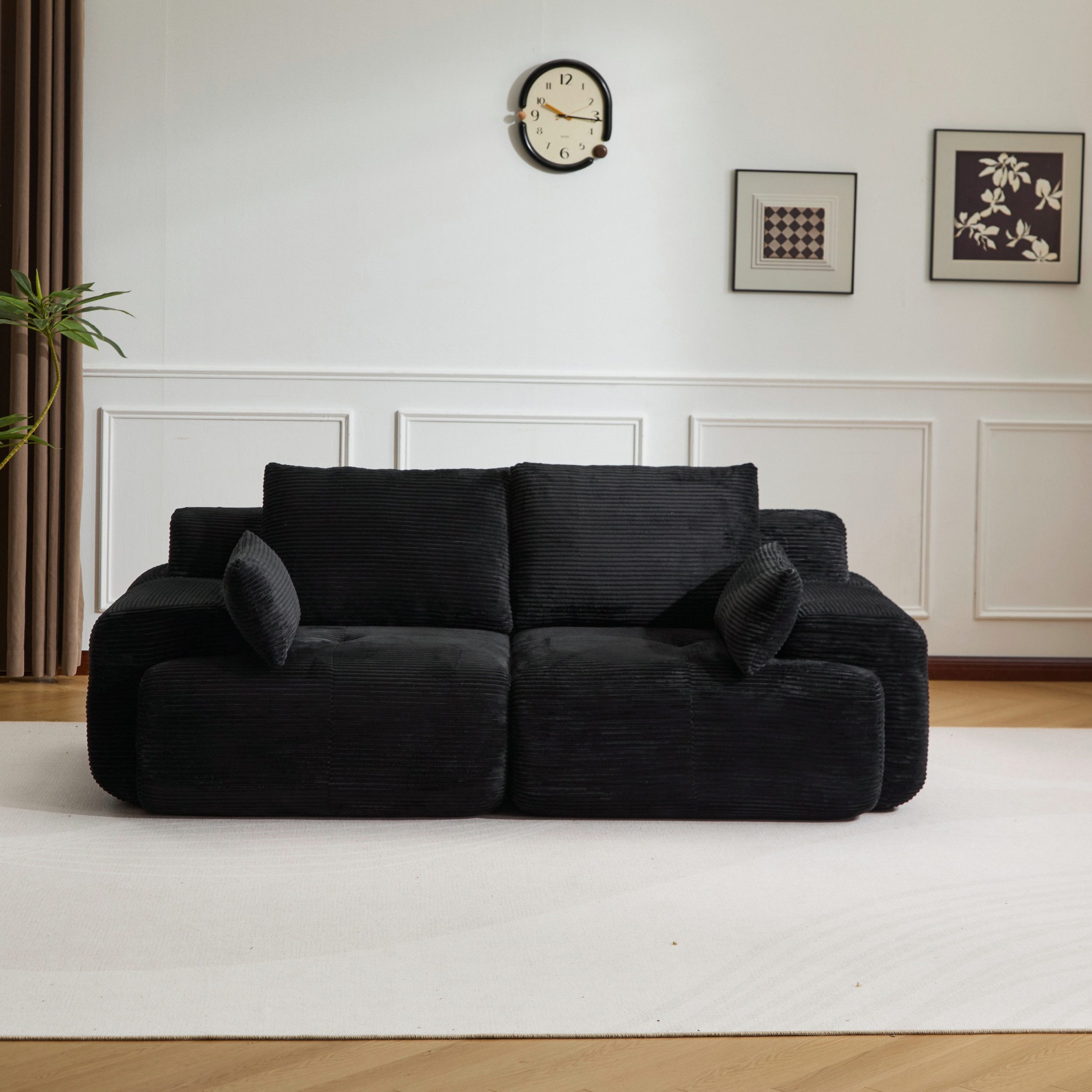 Leawin Sofa Modulares 2-Sitzer-Sofa, große liegefreie Couch, Cord-Sofa-Kombination, Komfortables Sofa mit Schaumfüllung für Wohnzimmer, Büro