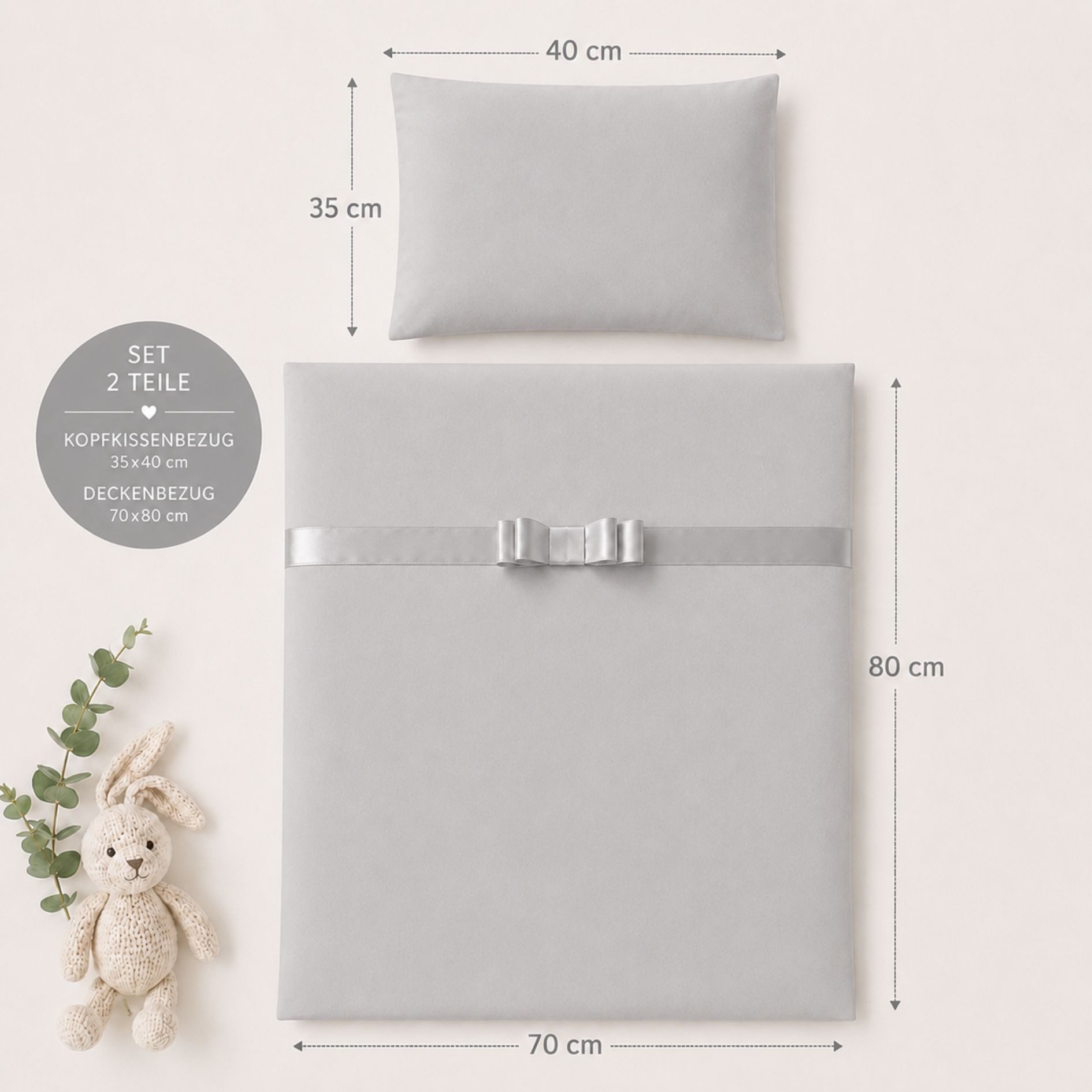Babymajawelt Babybettwäsche Bettwäsche Set für Wiege Stubenwagen Beistellbett 70x80cm 35x40 cm, Baumwolle, 2 teilig, Edel, Klassisch, Weiche Baumwolle, Made in EU
