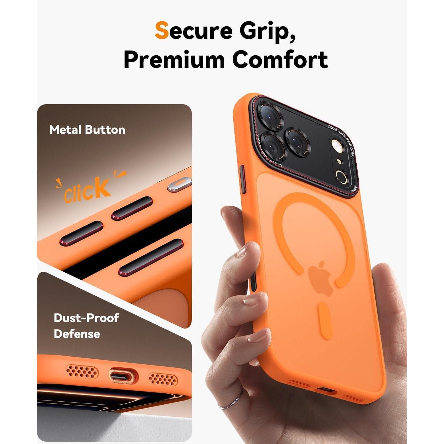 LuxusKollektion Smartphone-Hülle Handyhülle iPhone 17 Pro Magsafe Kameraschutz iPhone 17 Pro Orange – Bild 5 von 5