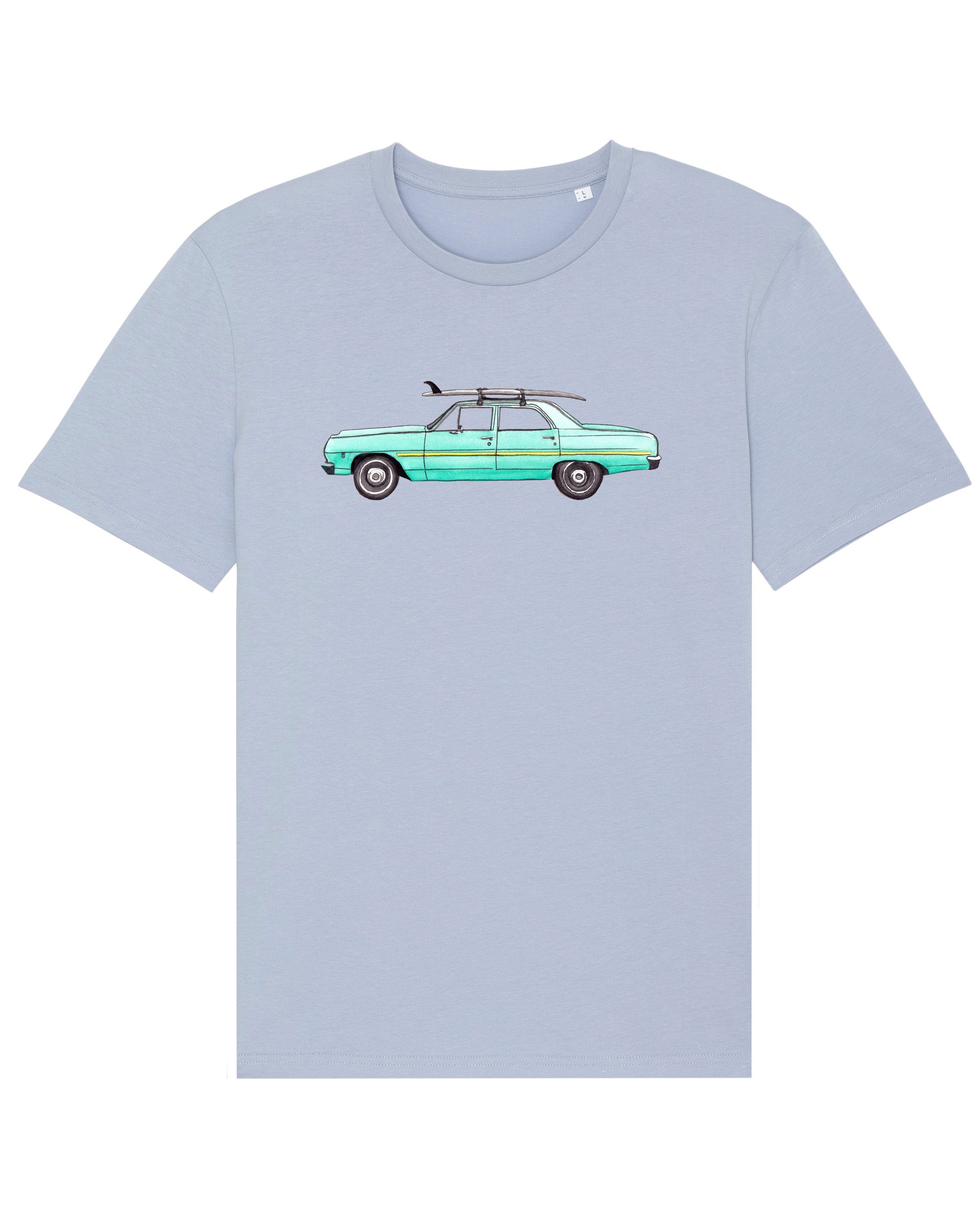 wat? Apparel (1-tlg) Car Monstera Surf Teal Print-Shirt