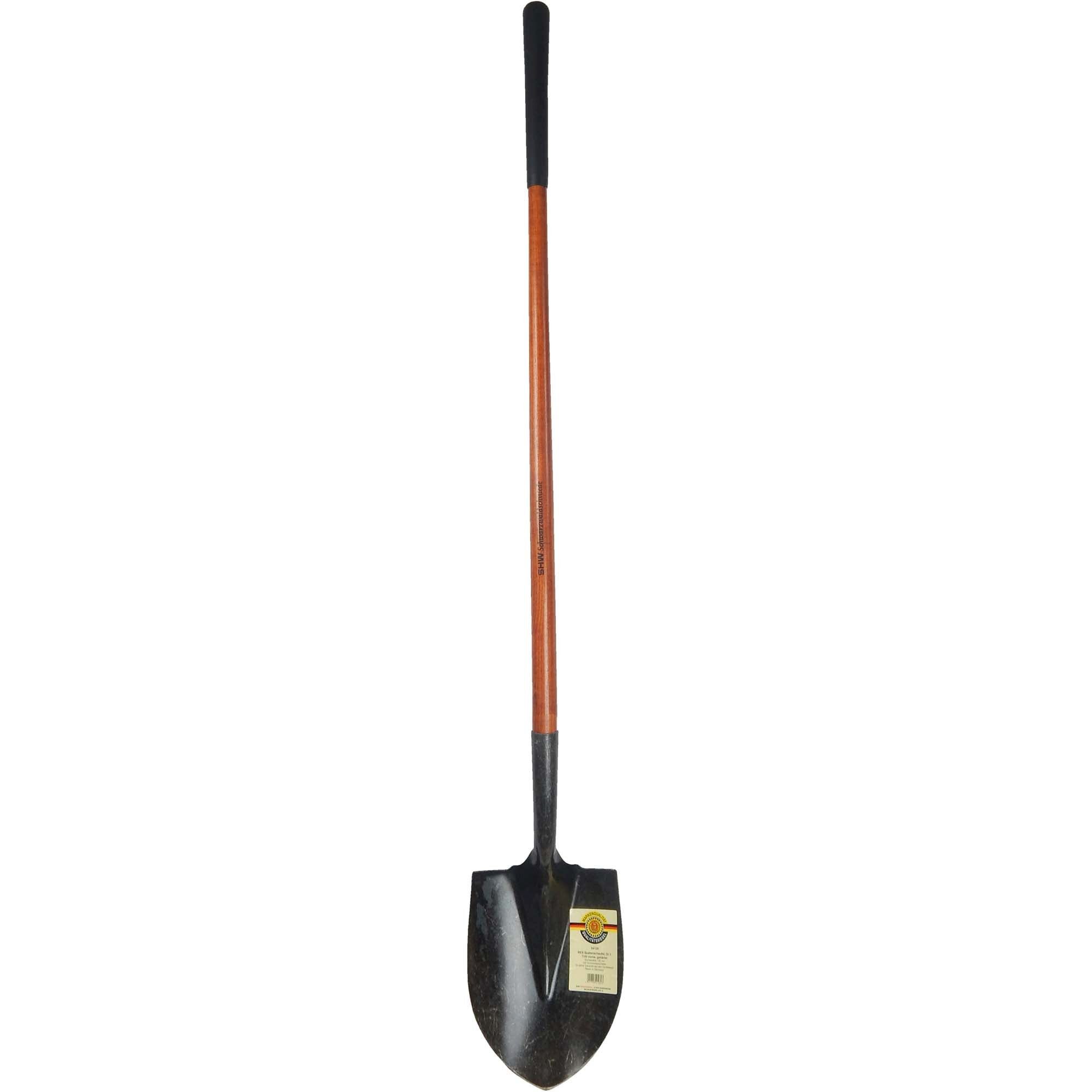 SHW Schaufel SHW Spatenschaufel Gr. 1, mit schwarzem Griff und Eschenstiel 120 cm, Robuste Spatenschaufel aus Spezialstahl