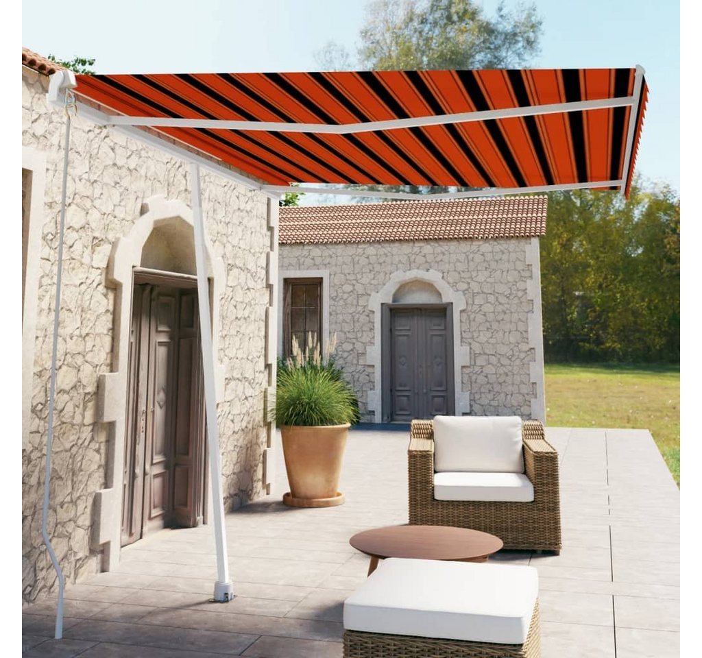 Thumbnail - furnicato Markise Standmarkise Manuell Einziehbar 300x250 cm Orange/Braun (1-St)