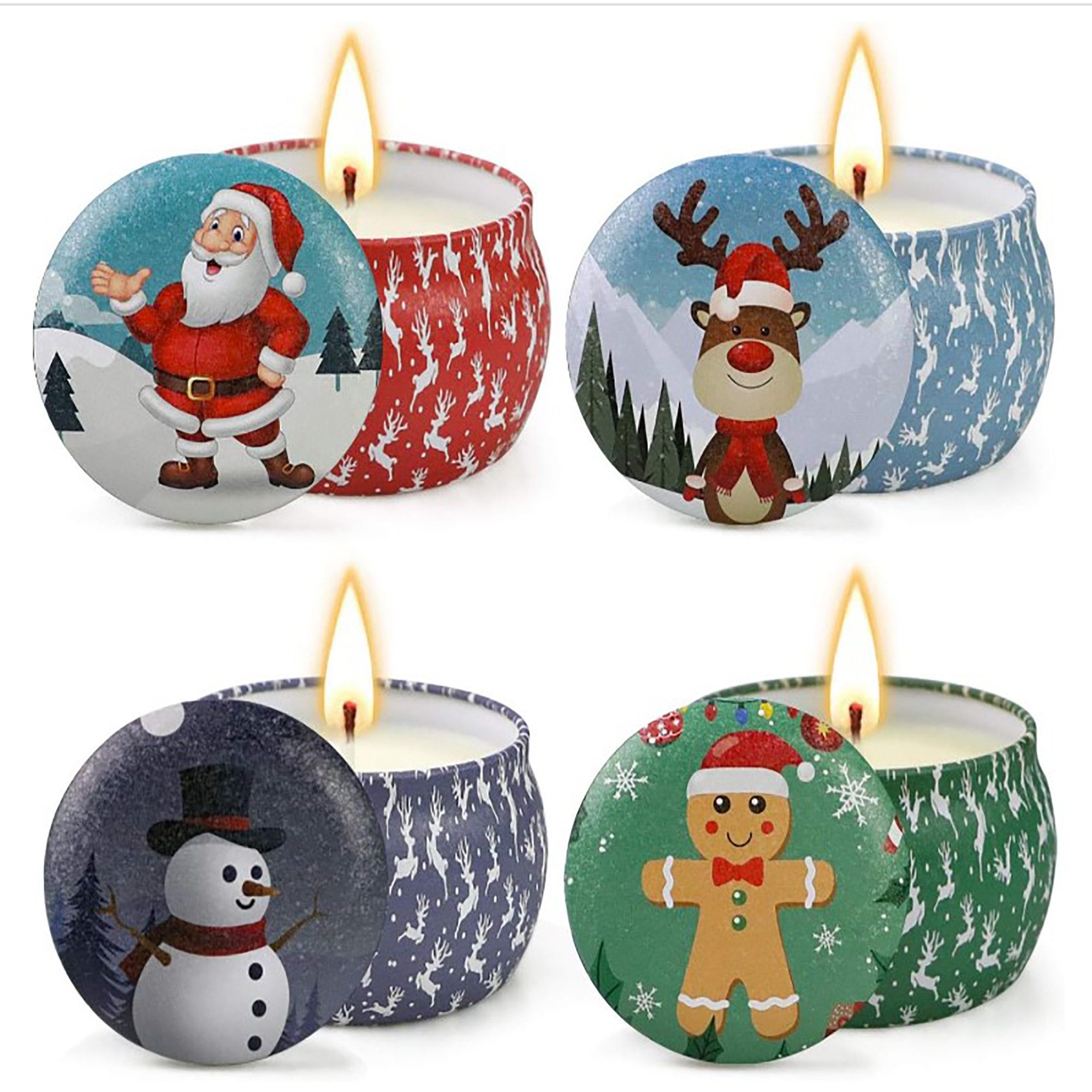 Annastore Duftkerze 4er Set Weihnachtskerzen in MetalldoseØ 8 cm - Duftkerz günstig online kaufen