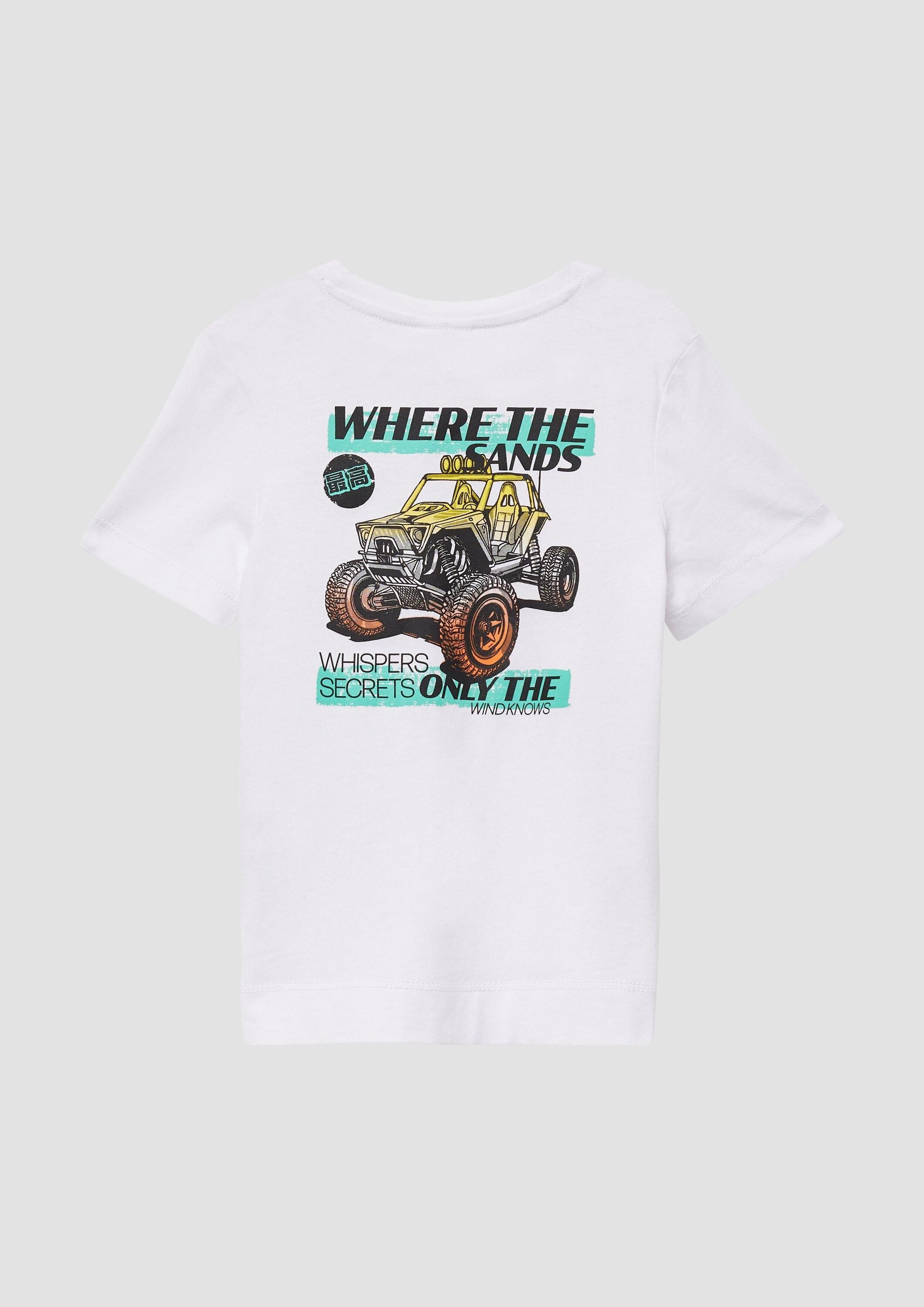 s.Oliver Kurzarmshirt T-Shirt Jerseyshirt aus Baumwolle mit Front- und Rückenprint