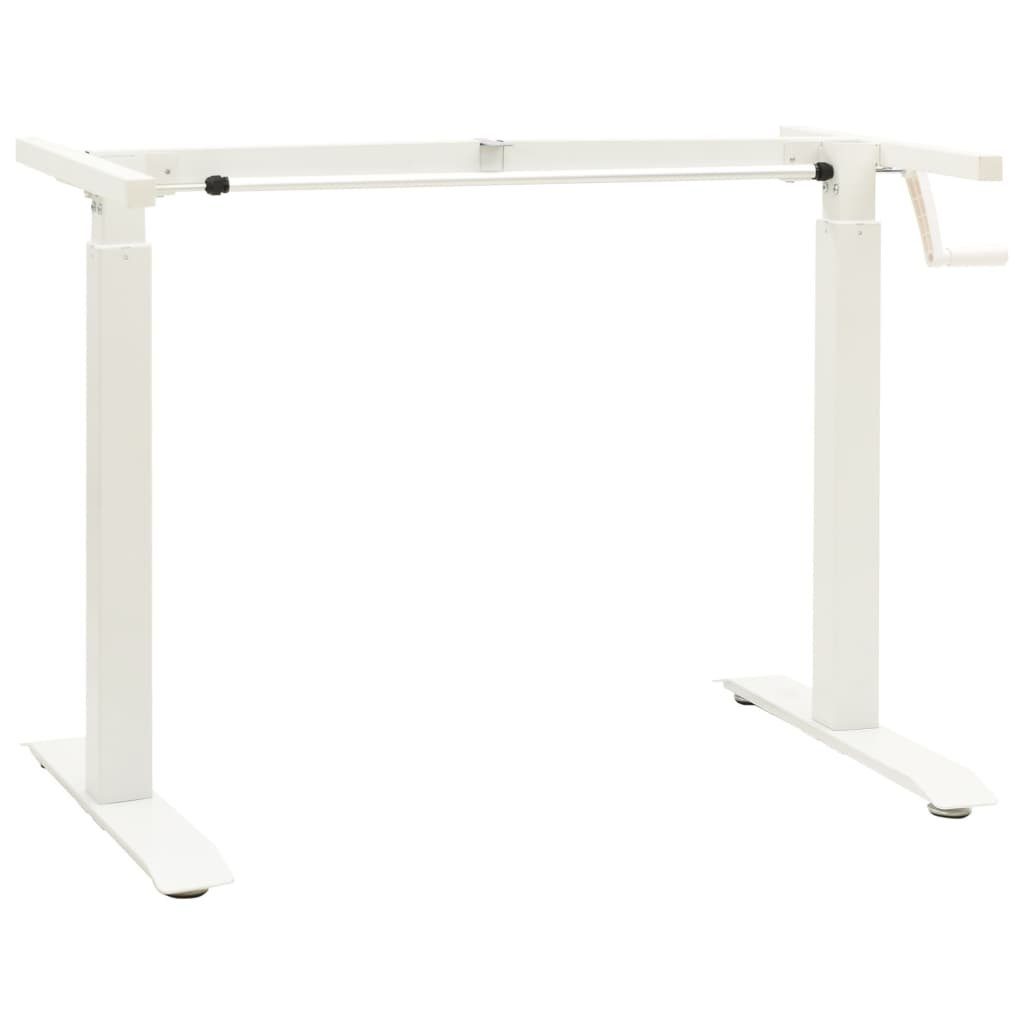 vidaXL Schreibtisch Schreibtisch-Gestell Manuell Höhenverstellbar Handkurbel Weiß Weiß | Weiß