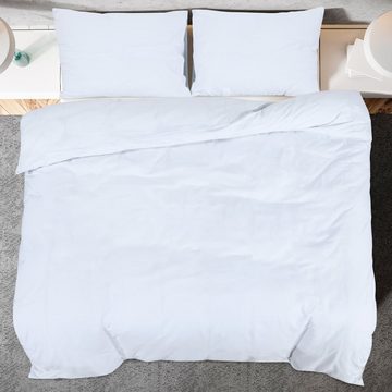 Bettwäsche Bettwäsche-Set Weiß 200x220 cm Baumwolle Bettbezug, vidaXL