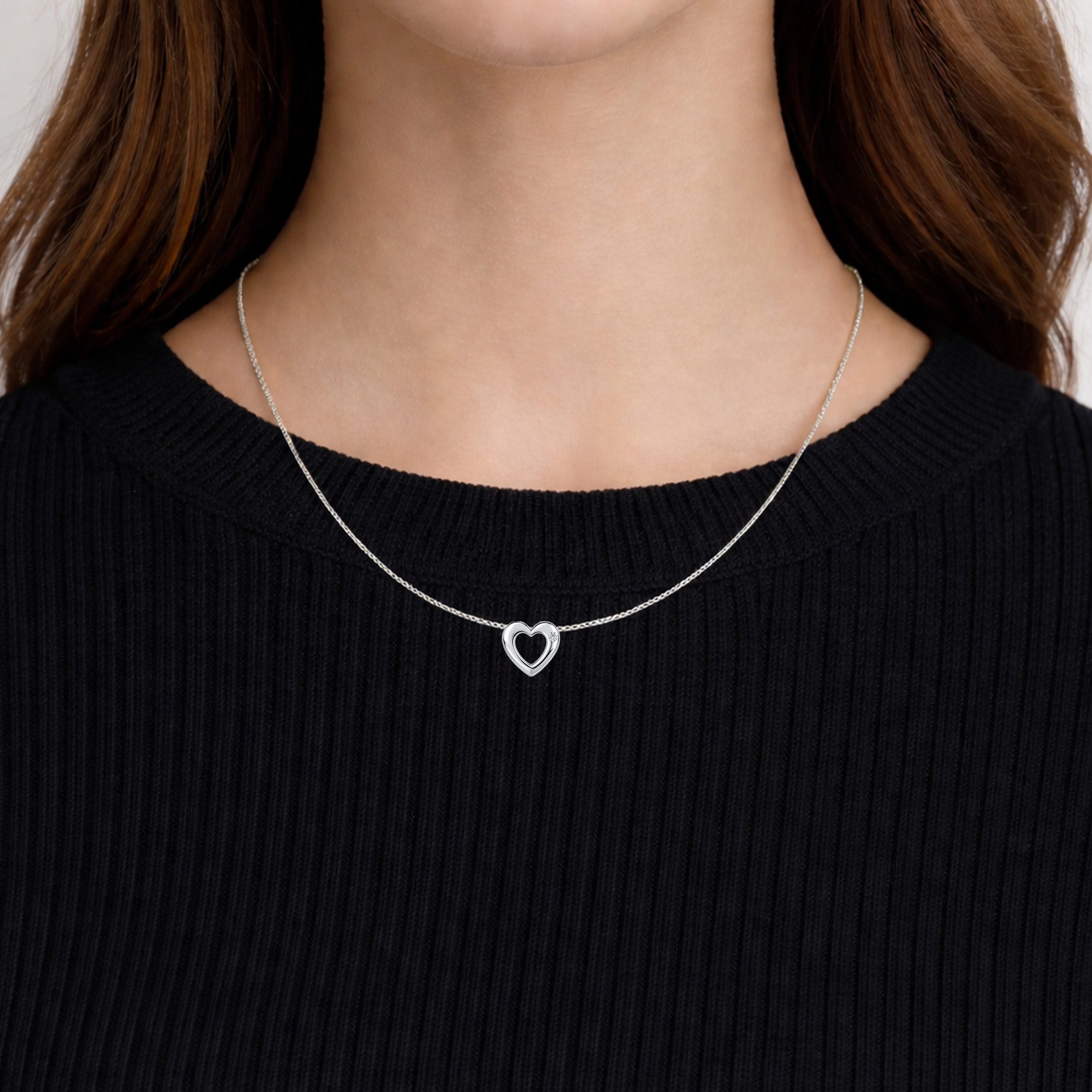 Limana Herzkette filigrane Diamant Kette 925 Silber Herzanhänger Damen Schmuck (inkl. Schmuckdose), Geburtstag Jahrestag Hochzeitstag Weihnachten Muttertag Valentinstag