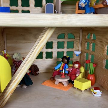 Madera Spielzeuge Puppenhaus Puppenhaus aus Kiefern Holz,6 Zimmer, (1-tlg), Made in Germany . Fertig verleimtes Puppenhaus, extrem Stabil.