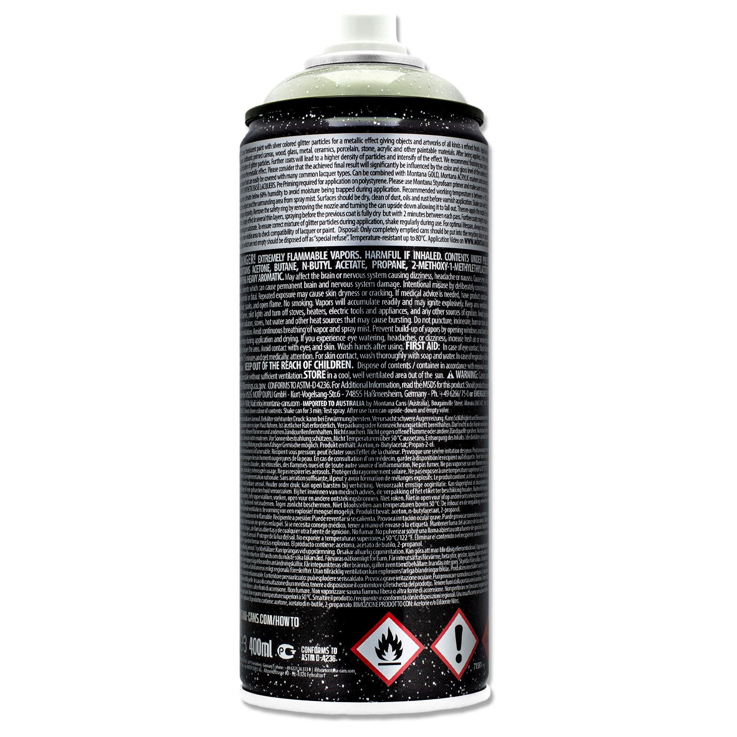 Montana Cans Sprühlack Montana GLITTER 400ml Glitzerspray für Deko, Basteln, DIY
