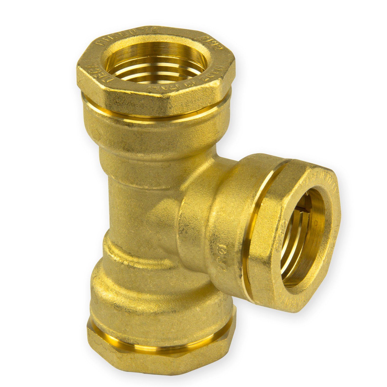Caleffi Rohr-Reduzierstück Messing Verschraubung T-Stück 40mm Abzweig PE Rohr