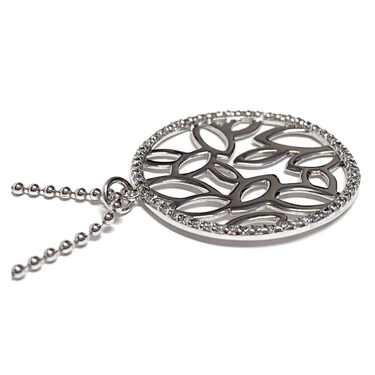 Edelschmiede925 Kettenanhänger Anhänger Silber 925 rhod. mit Zirkonia inkl Kette 45cm