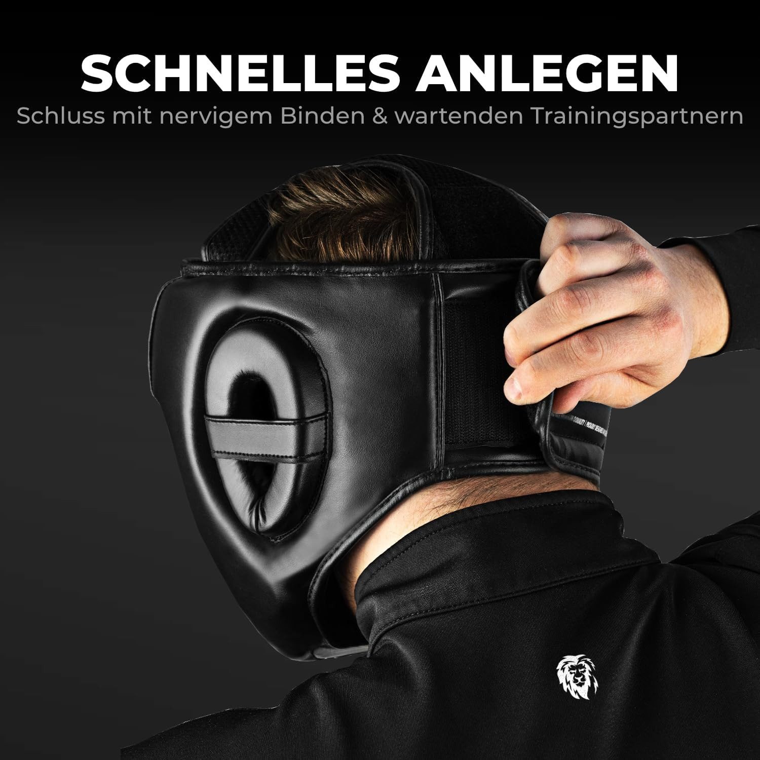 FIGHTR Kopfschutz aus Kunstleder mit verstellbarem Verschluss für Kampfsport & Training – Bild 5 von 5