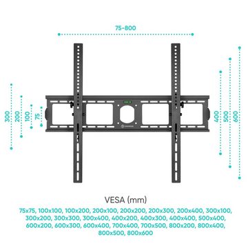 ONKRON TV Wandhalterung 55 - 100 Zoll, bis zu 75kg, max VESA 800x600 mm TV-Wandhalterung, (bis 100,00 Zoll, Neigbare TV Wandhalterung, Neigbare TV Wandhalterung, neigbar bis 15)