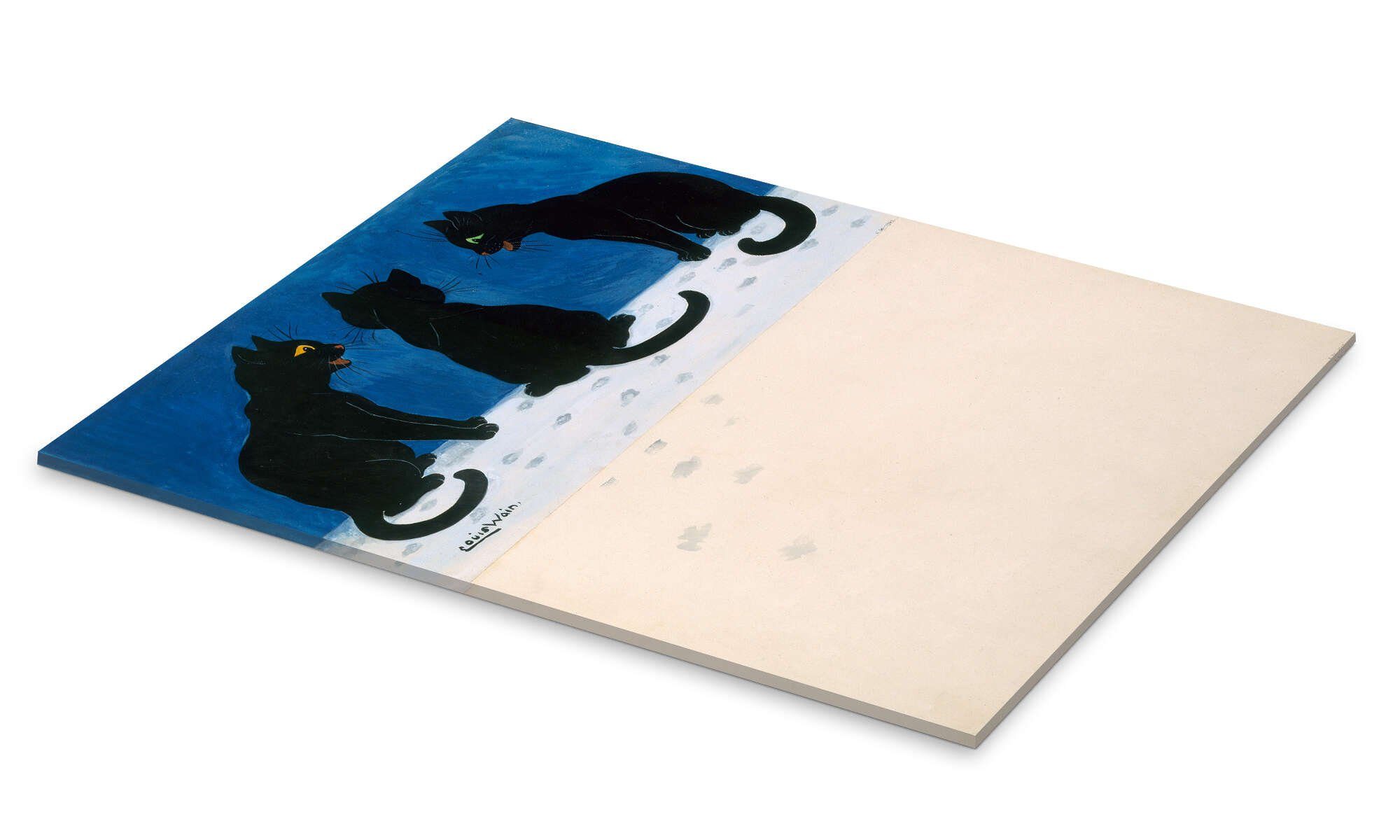 Posterlounge Wandbild Schwarze Katzen im Schnee, Louis Wain, erhältlich als Poster, Leinwandbild, Wandsticker oder Acrylglasbild