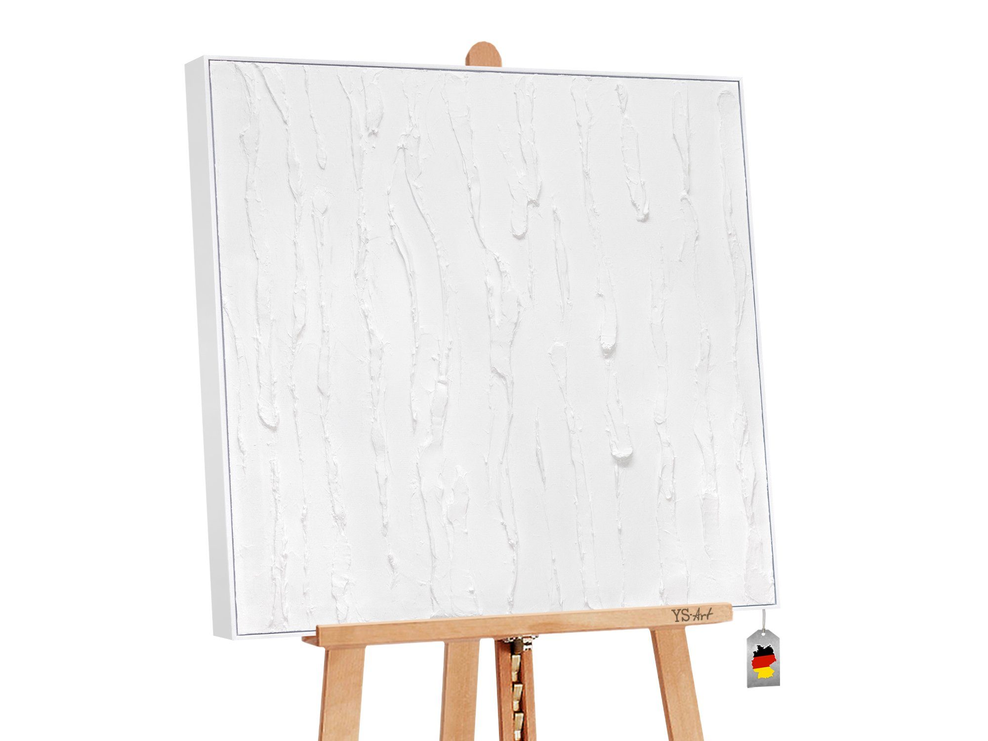 Gemälde Leinwand Weiß Bild Abstraktion, Rahmen Abstrakt Ton Handgemalt Ton III, in mit Life YS-Art