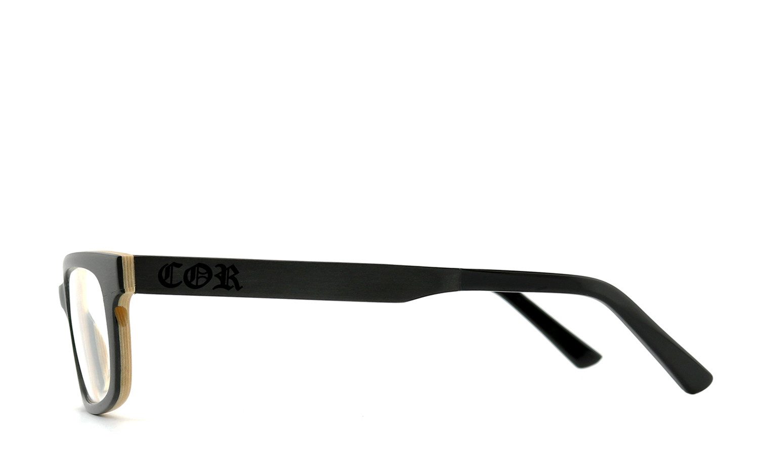 COR Brille COR019 Holzbrille, Bügel mit Flex-Scharnieren