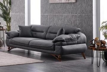 JVmoebel Wohnzimmer-Set Wohnzimmer Sofa Set 3+3 Sitzer Design Couch Möbel Textil Polster, (2-St., 1x Schwarz 3-Sitzer + Weiß 3-Sitzer ohne Couchtisch), Made in Europa