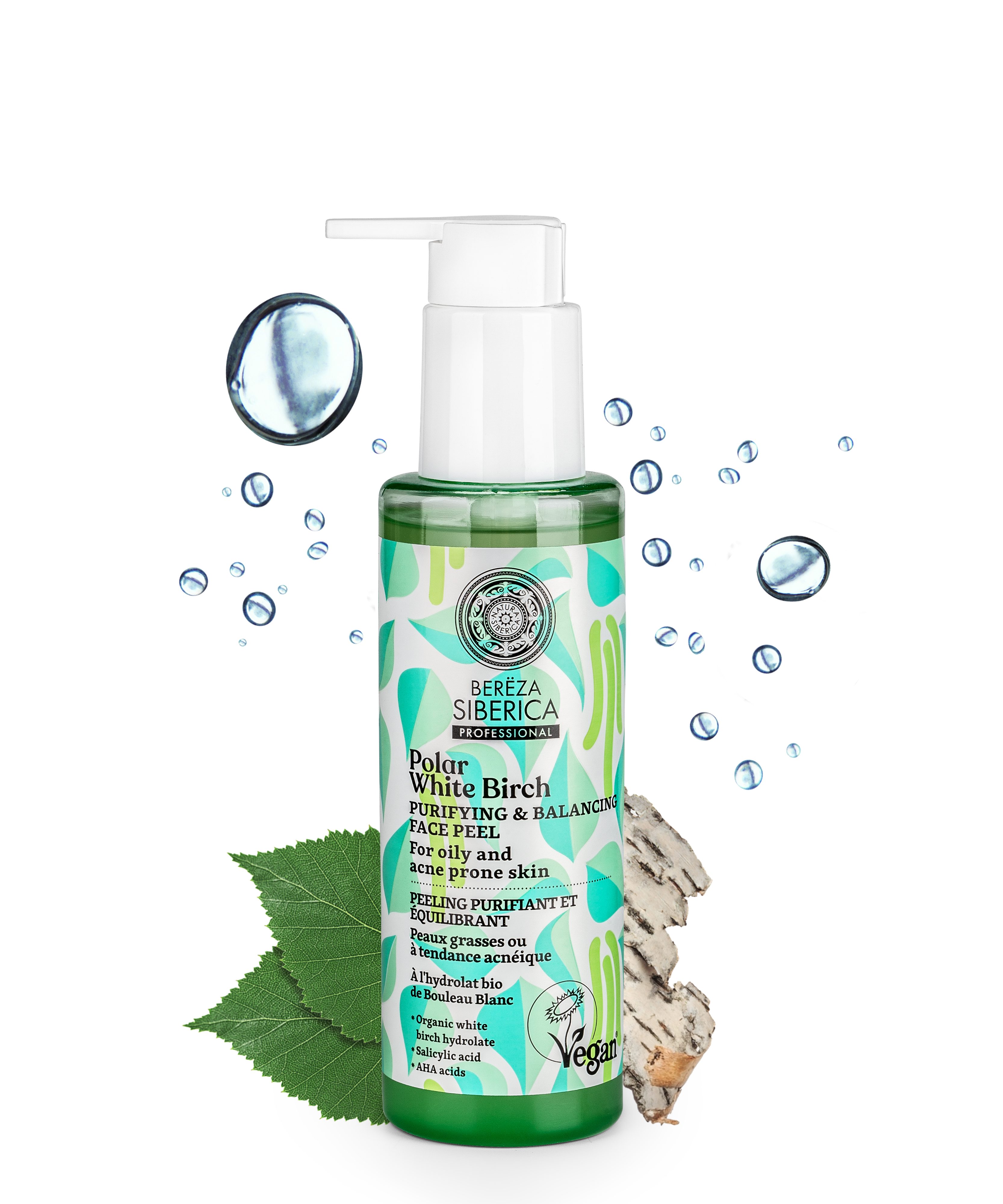Natura Siberica Gesichtspeeling Polar White Birch. Purifying & Balancing Face Peel, 145 ml