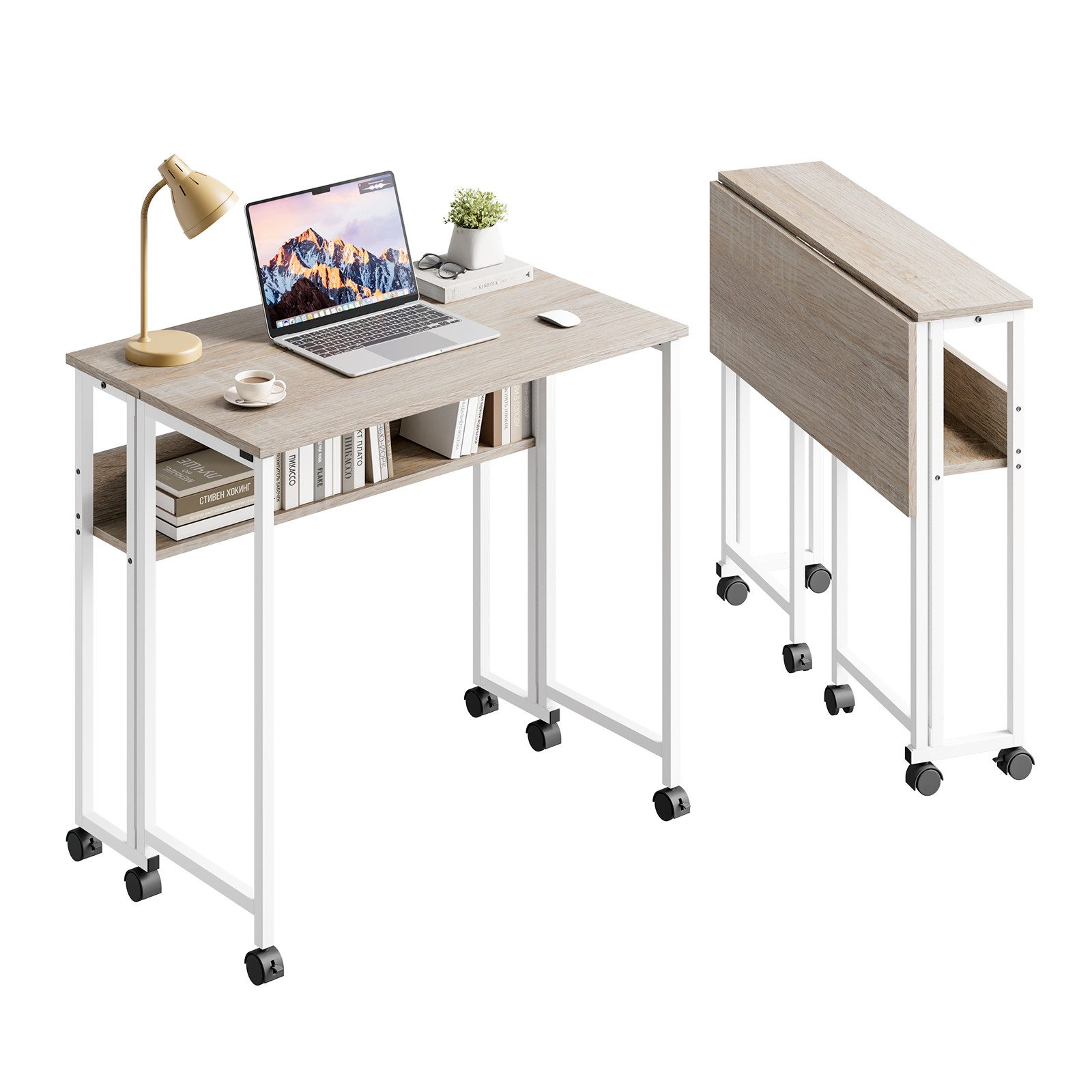 NAIMP Klapptisch Faltbar Schreibtisch Platzsparender Computertisch kleiner günstig online kaufen