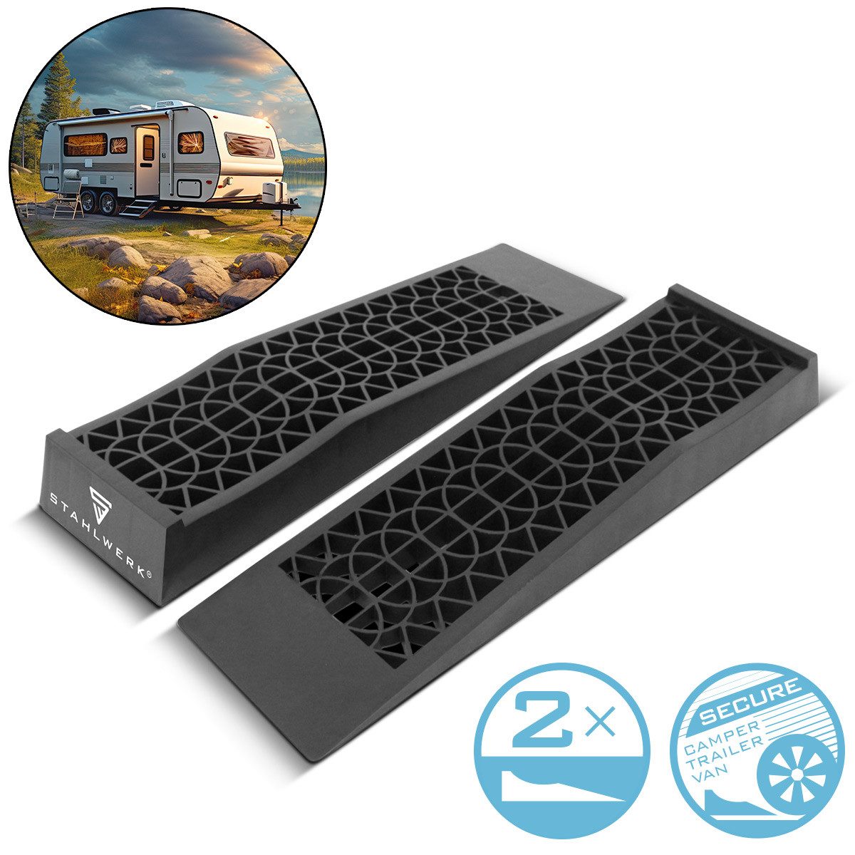 Auffahrrampe Stufenkeil GT-13 ST 2er Set mit 3 t Tragkraft
