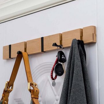 FIDDY Garderobenhaken Kleiderhaken Klappbar Garderobenleiste Wand Garderobenhaken (4 Haken) (1 St)