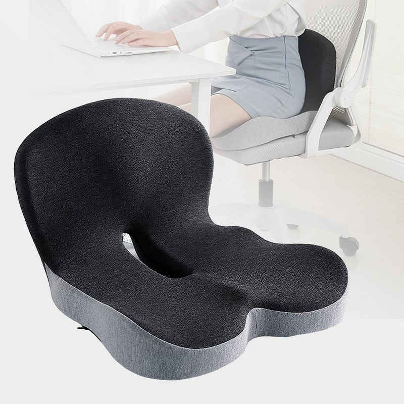 DOPWii Sitzkissen Bürostuhl Sitzkissen, Memory Foam Kissen mit Lendenwirbelstütze Kissen, Rücken und Ischias Entlastung
