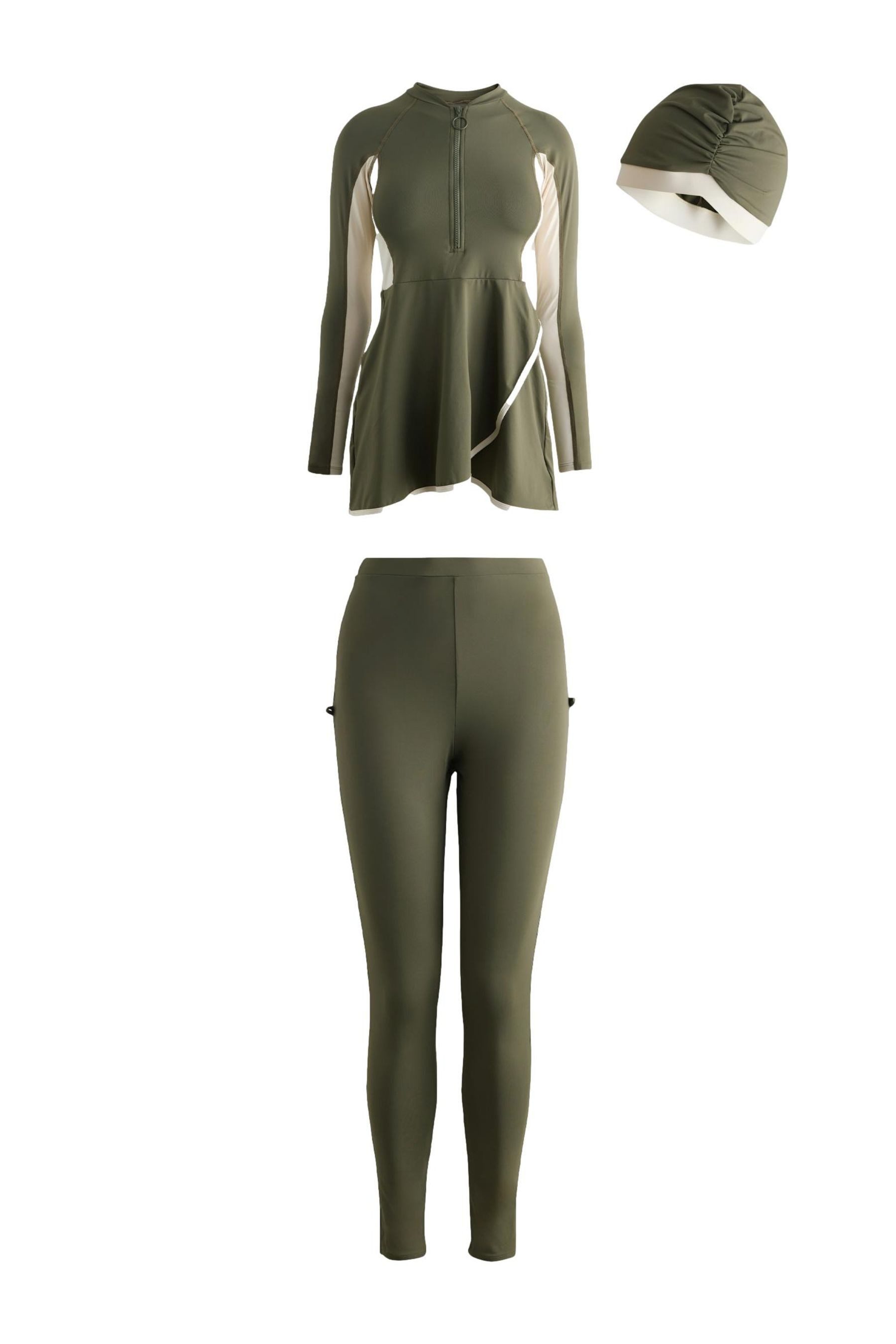 Next Badeanzug Bedeckender Burkini-Badeanzug im 3-teiligen Set (3-St)
