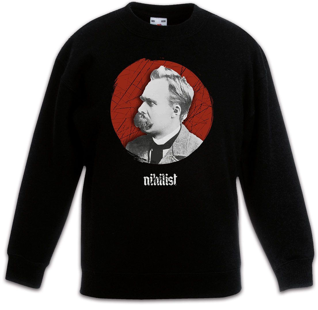 Urban Backwoods Sweatshirt Nietzsche Nihilist Kinderpullover Friedrich Gott Tot Nihilismus (1-tlg) Nihilism Philosoph Zarathustra Antichrist