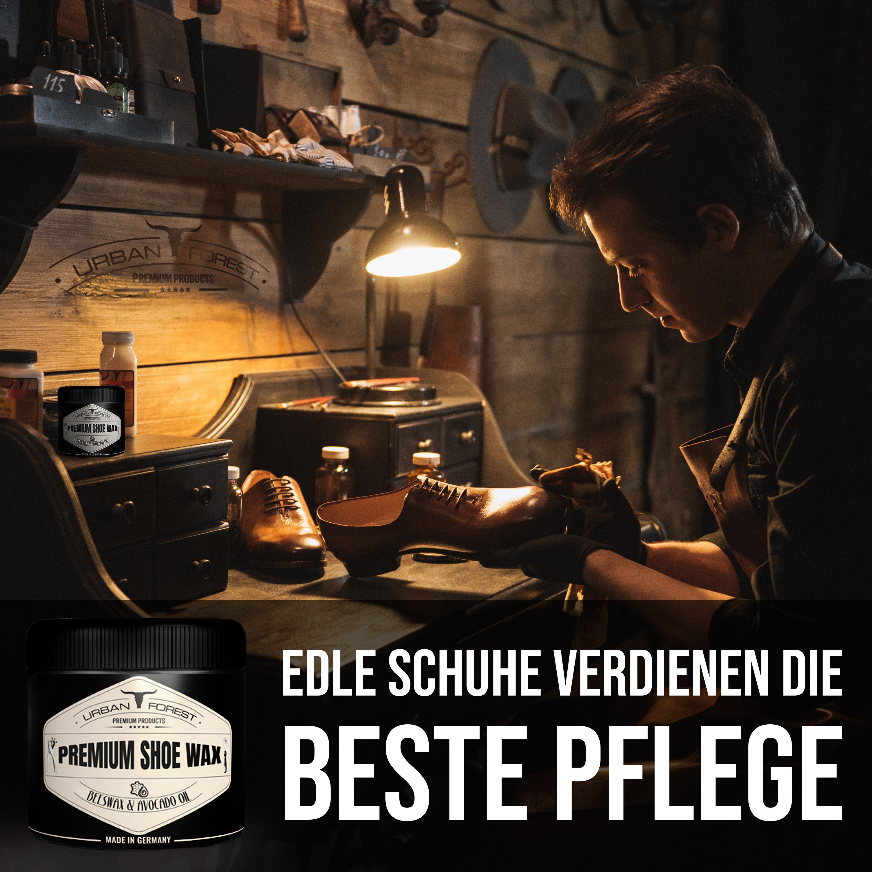 URBAN FOREST Lederseife 500ml + Schuhwachs 250ml farblos Schuhreiniger (2-St. Lederseife 500ml + Schuhwachs 250ml)