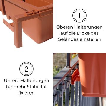 GarPet Balkonkasten Balkonkasten für Geländer terracotta 50 cm