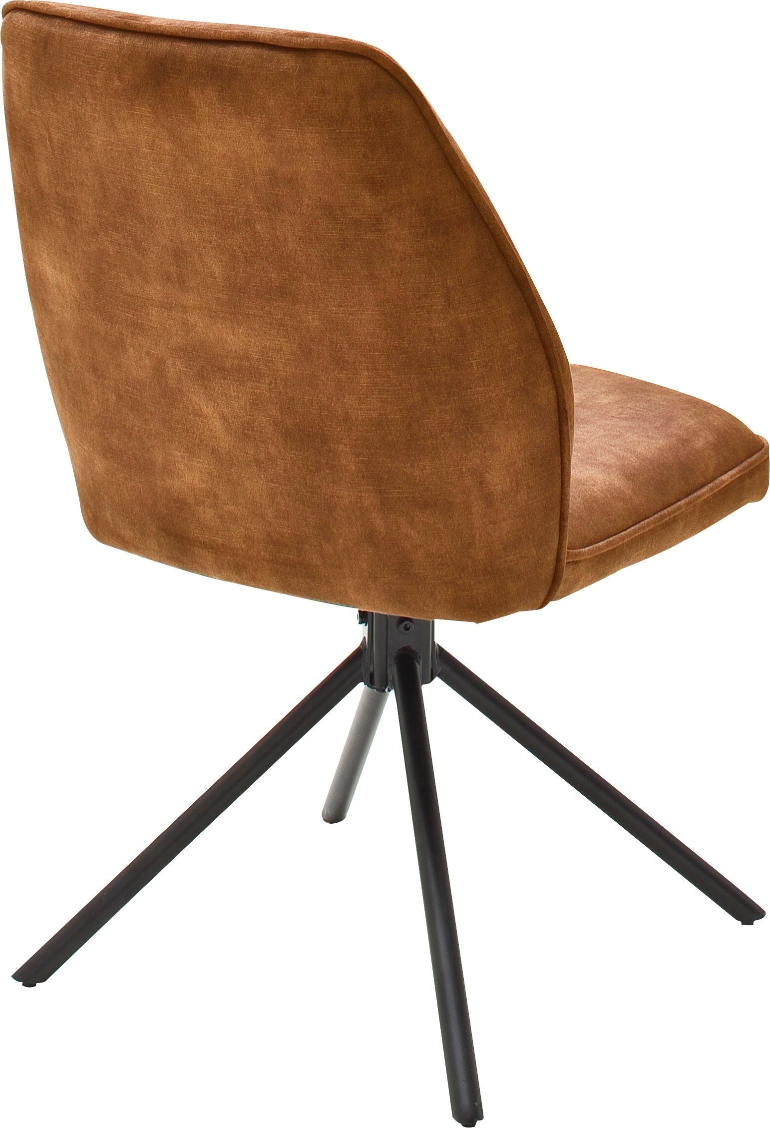 MCA furniture Esszimmerstuhl Ottawa (Set, 2 St), Vintage Veloursoptik mit Keder, Stuhl belastbar bis 120 Kg