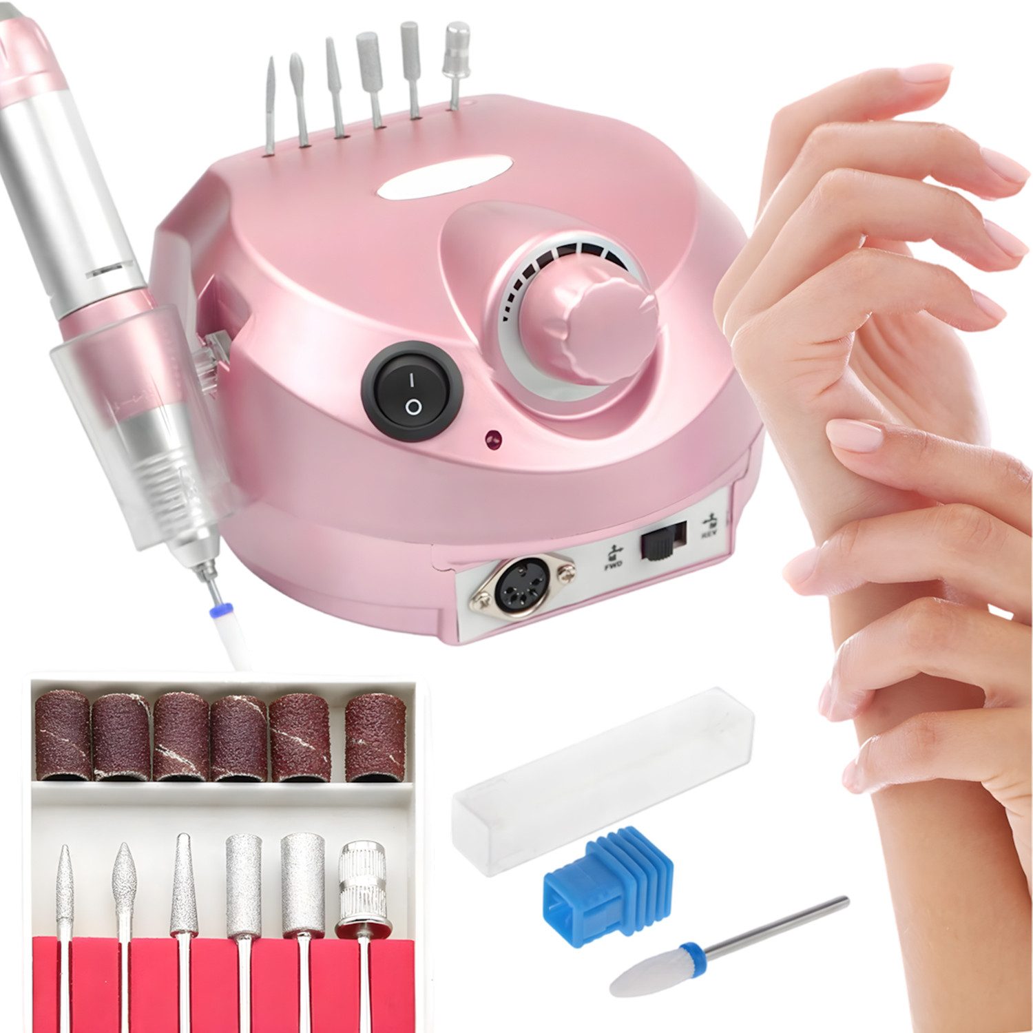 AKKEE Maniküre-Pediküre-Set Elektrische Nagelfräser Fußpflegegerät 45000RPM, Nagelfeile Set, für den Heimgebrauch und Nagelstudios