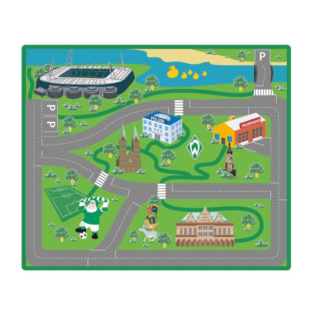 Werder Bremen Kinderteppich SV Werder Bremen Spielteppich 100x120cm, Höhe: 9 mm