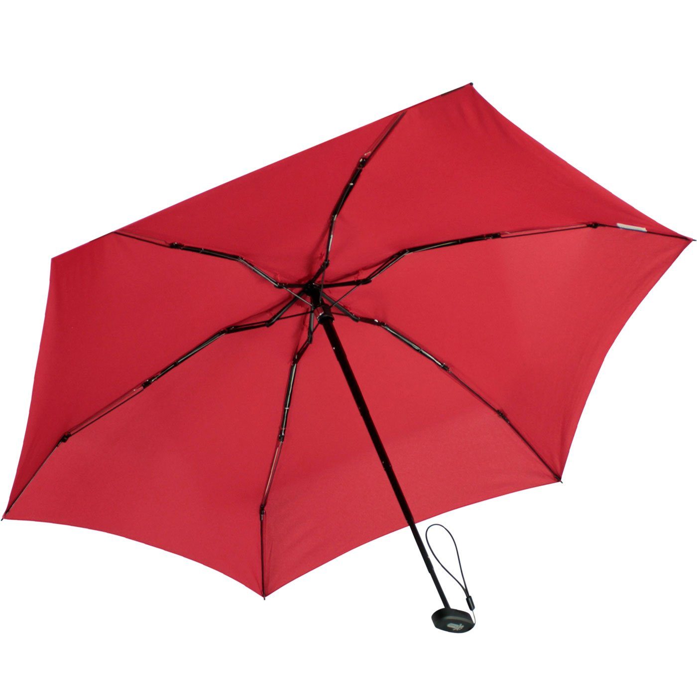 - mit cm im Format, Handy red Ultra dunkelrot Taschenregenschirm 15 Mini Schirm winziger Softcase-Etui dark iX-brella ultra-klein,