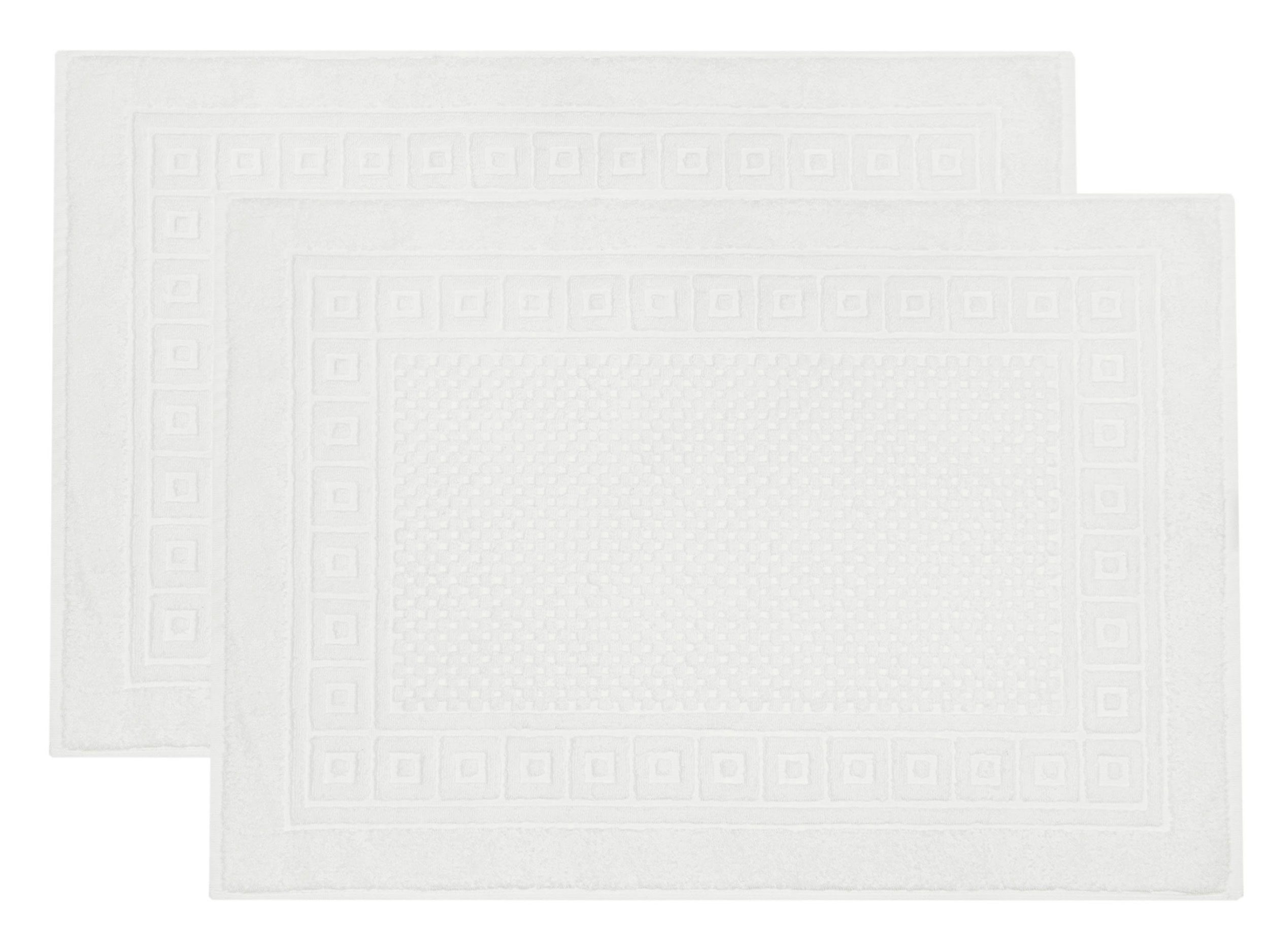 ZOLLNER Badematte, rutschhemmend, fußbodenheizunggeignet, 100% Baumwolle, rechteckig, Badematte, 100% Baumwolle, vom Hotelwäschespezialisten, mit Waffelmuster