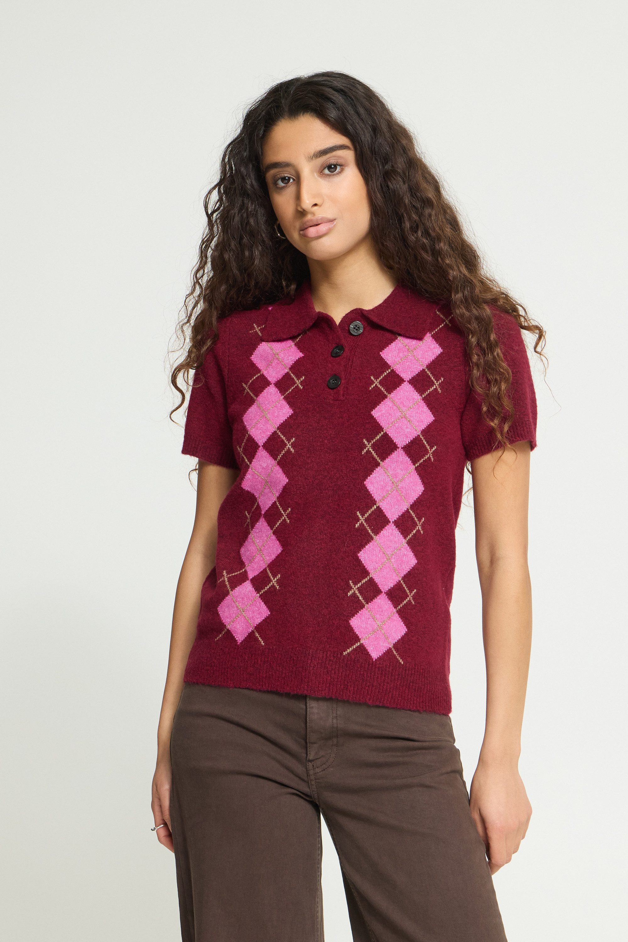 Strickpullover Kurzarm-Bluse IHDASILA