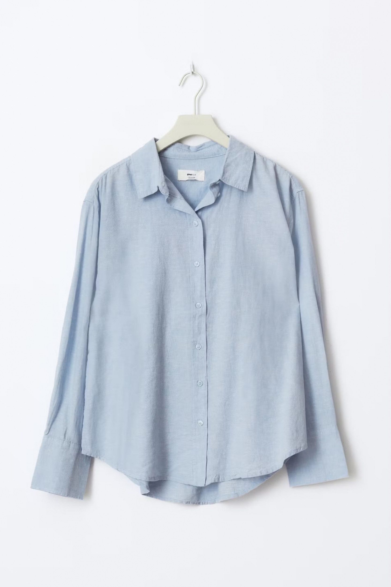 Gina Tricot Langarmbluse Gina Tricot – Damen Leinenhemd – Oversize Hemd