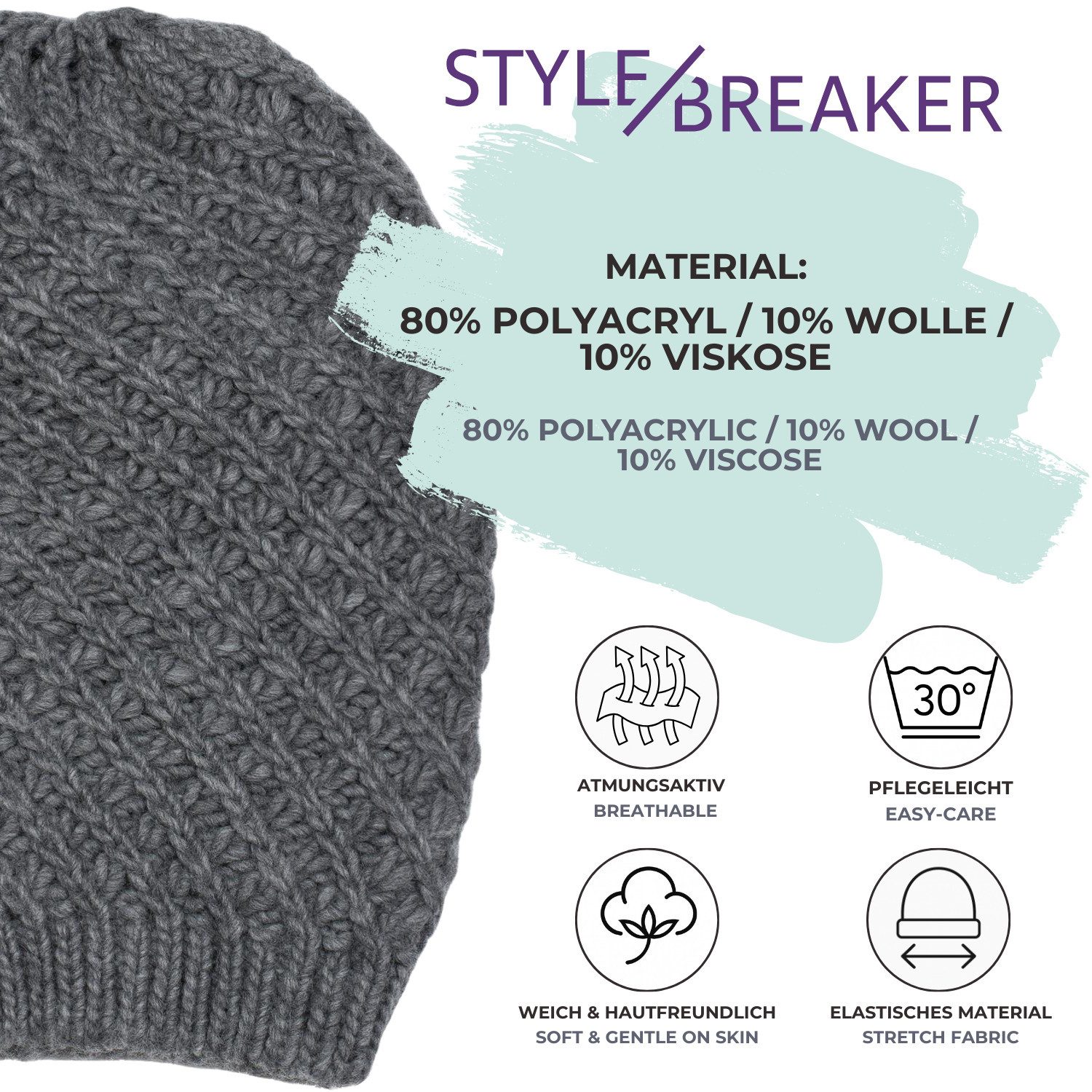 styleBREAKER Strickmütze Grobstrick Beanie Mütze (1-St)